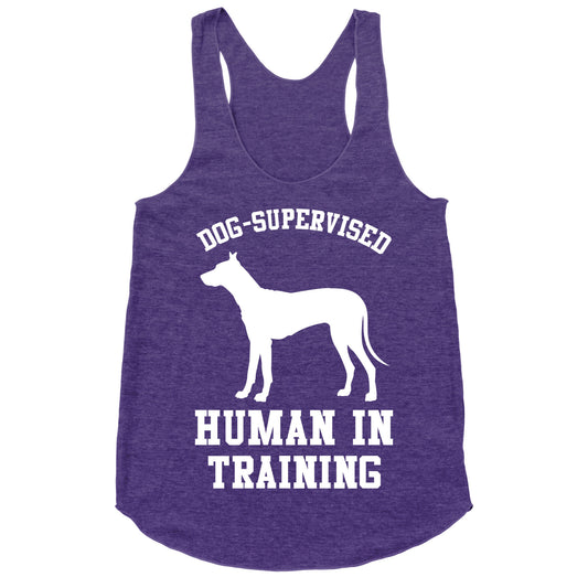 Dog Supervised Human in Training Racerback Tank