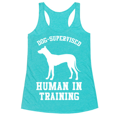 Dog Supervised Human in Training Racerback Tank
