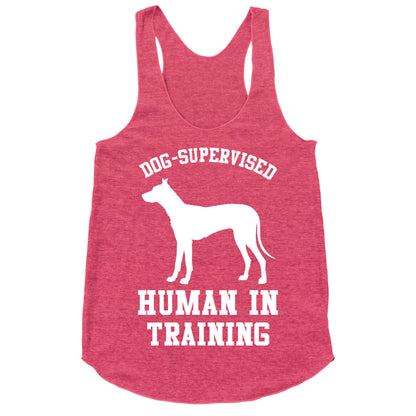 Dog Supervised Human in Training Racerback Tank