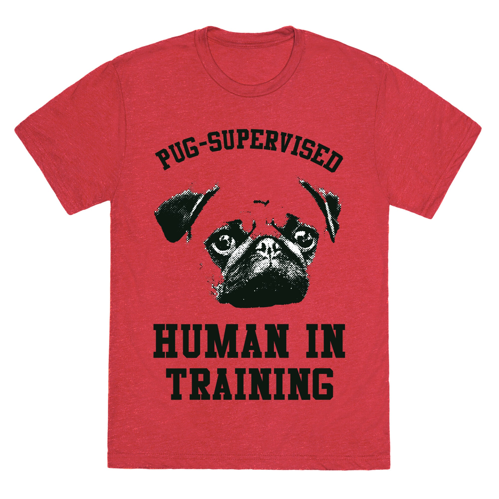 Pug Supervised Human in Training Unisex Triblend Tee