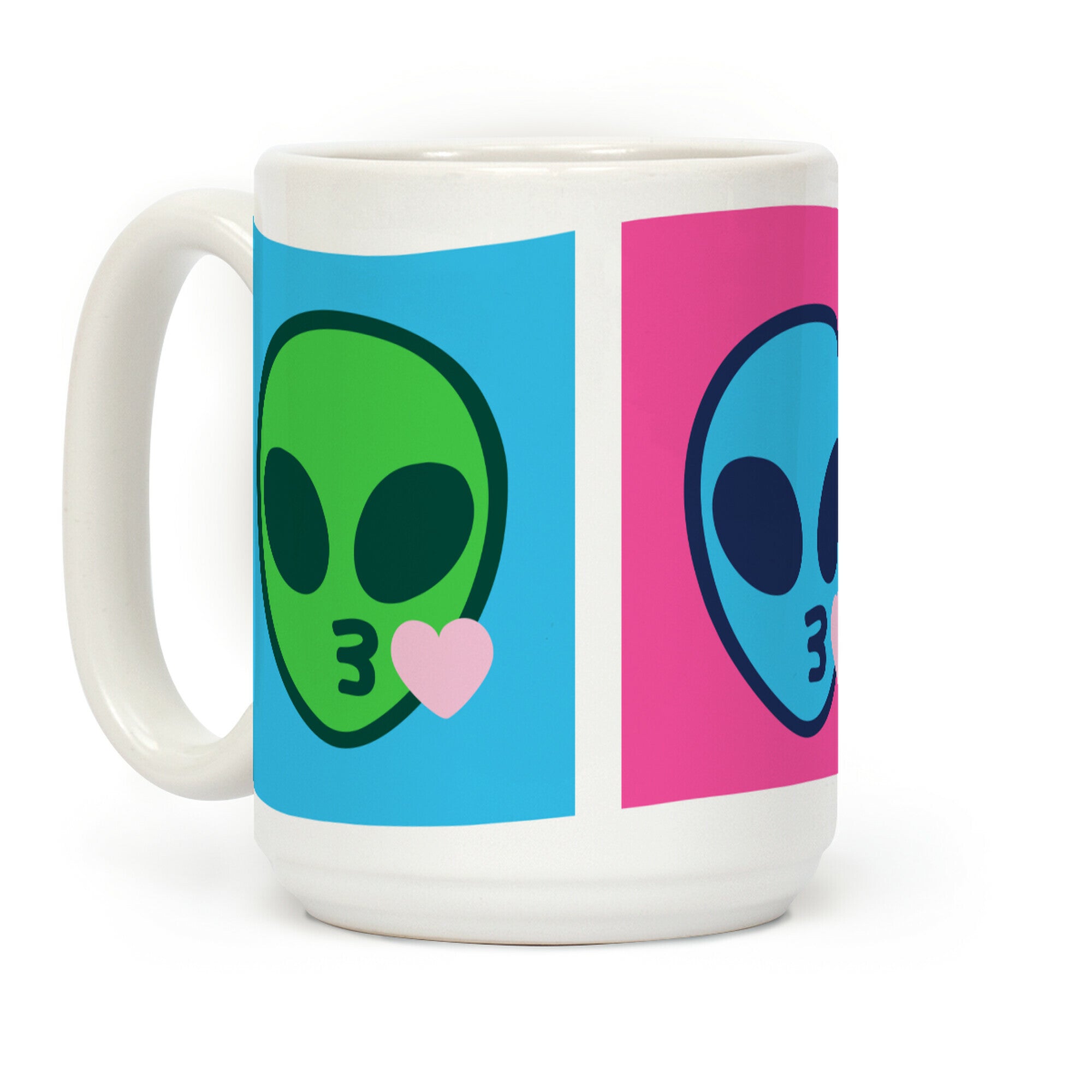 Blowing Kiss Alien Emojis Coffee Mug