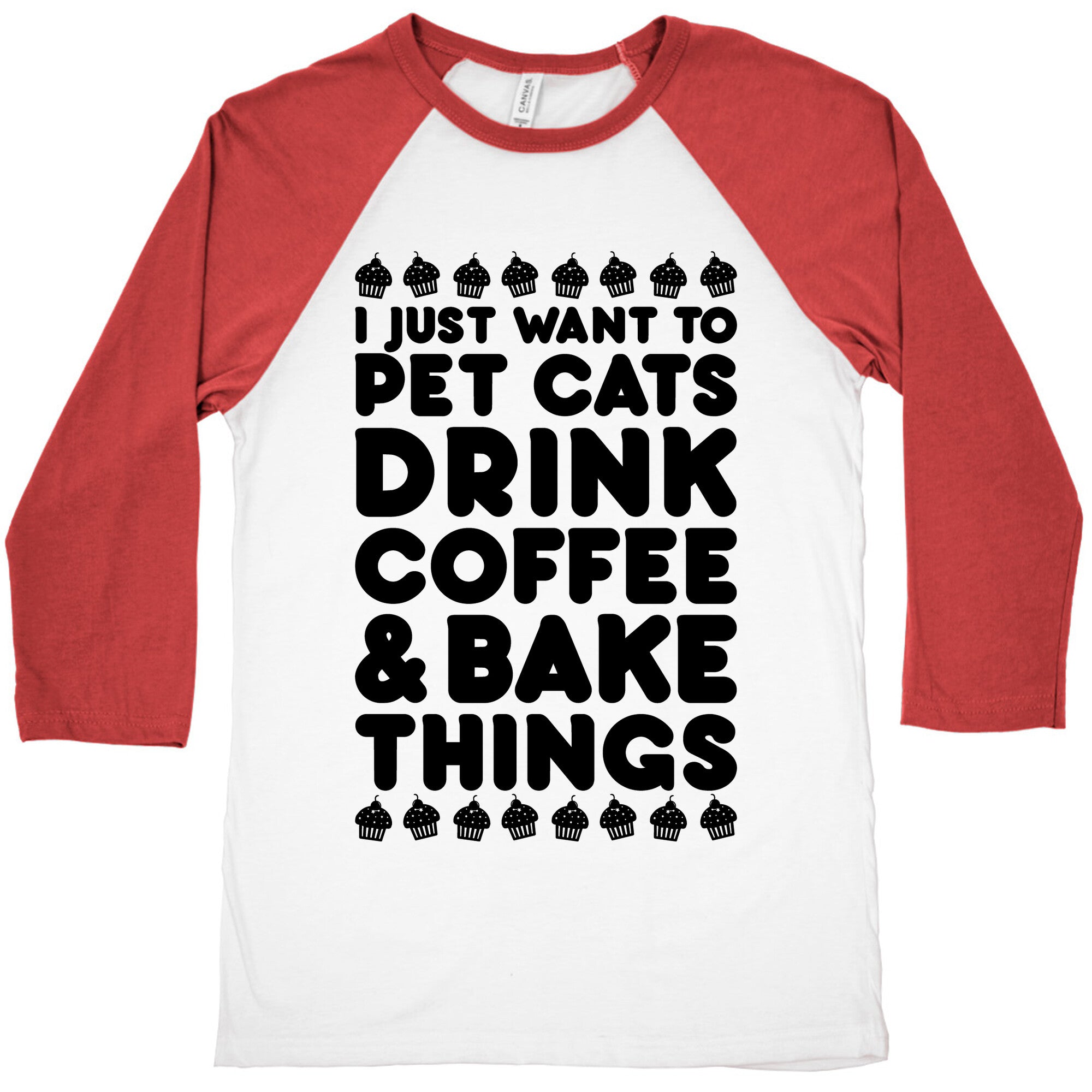 Pet Cats Drink Coffee Bake Things Baseball Tee