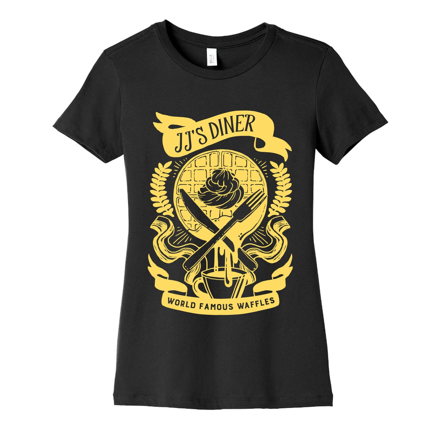 JJ's Diner: Belgian Waffle Crest Women's Cotton Tee