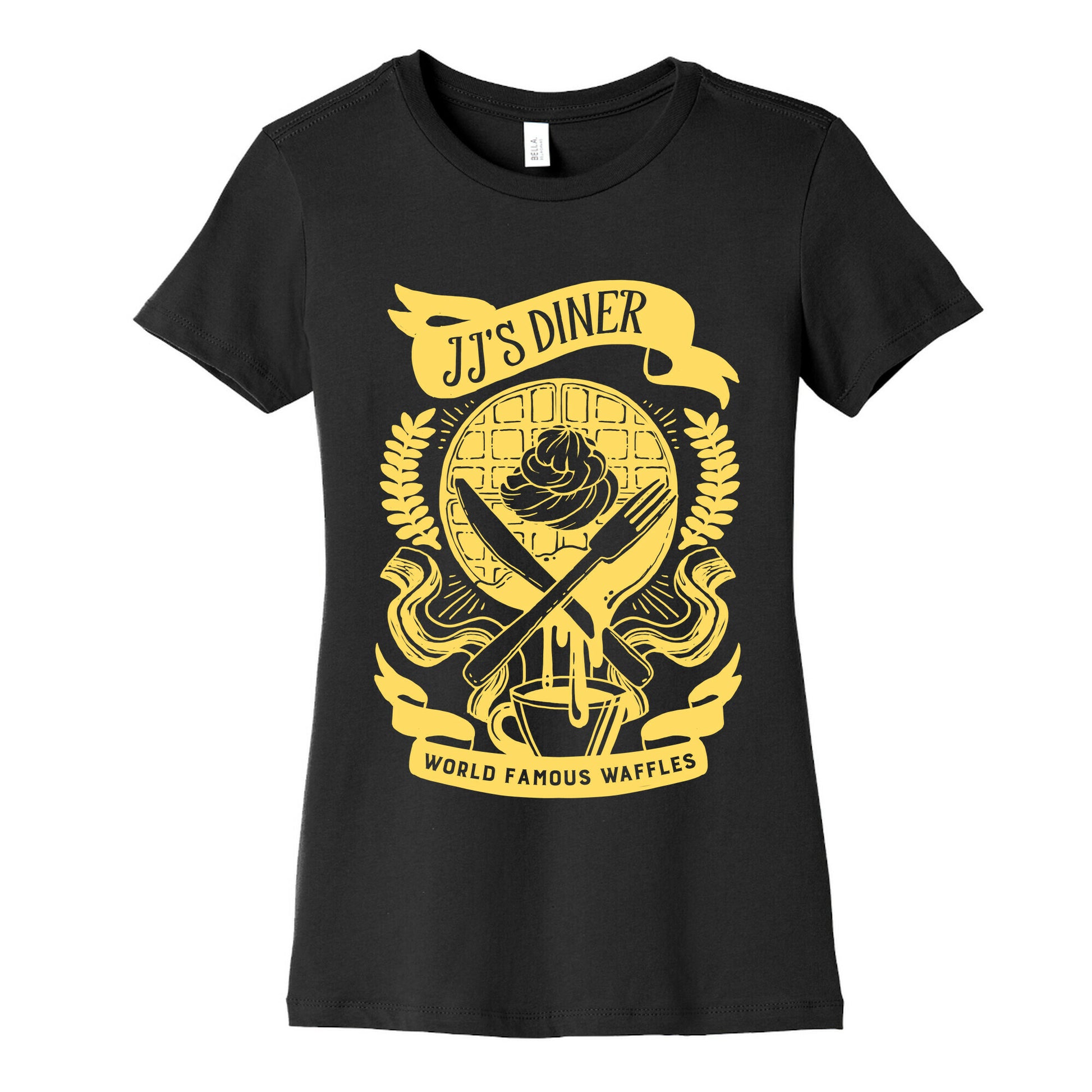 JJ's Diner: Belgian Waffle Crest Women's Cotton Tee
