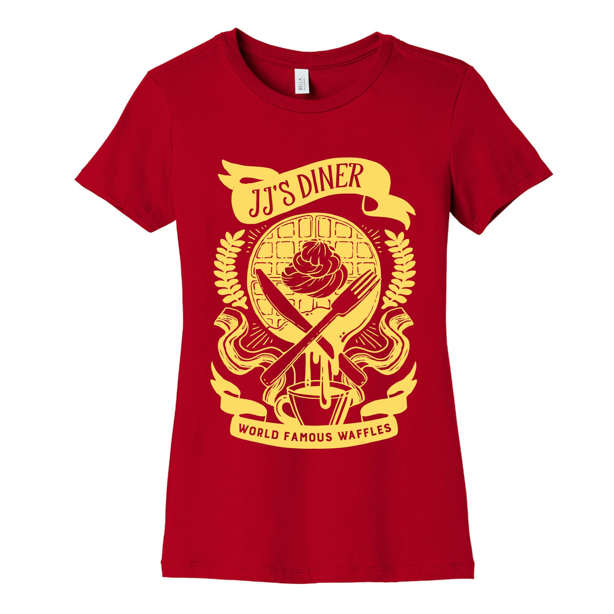 JJ's Diner: Belgian Waffle Crest Women's Cotton Tee