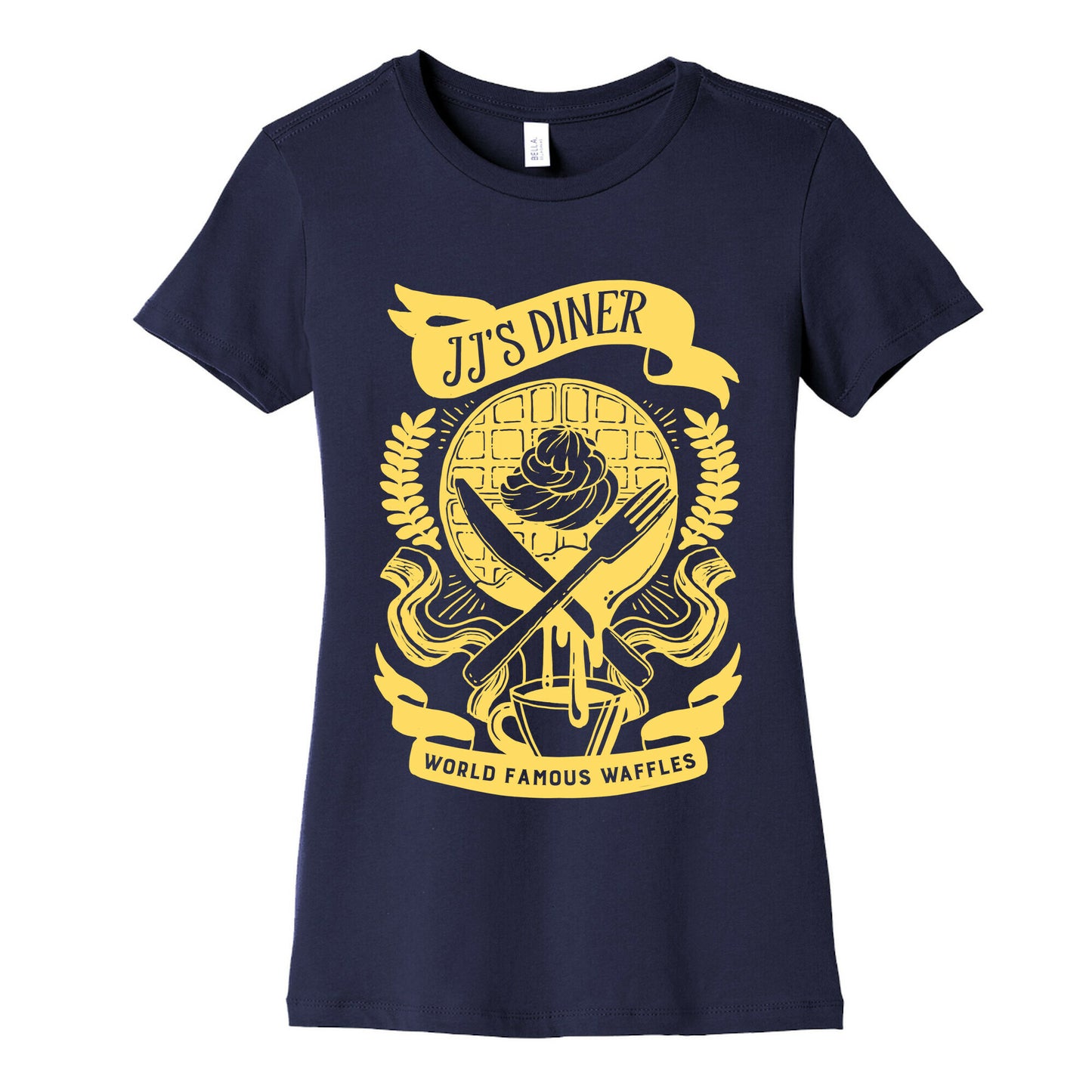 JJ's Diner: Belgian Waffle Crest Women's Cotton Tee