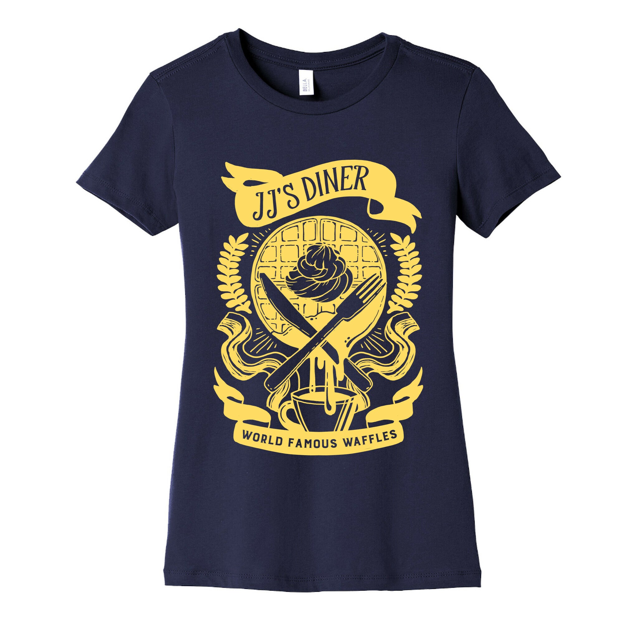 JJ's Diner: Belgian Waffle Crest Women's Cotton Tee