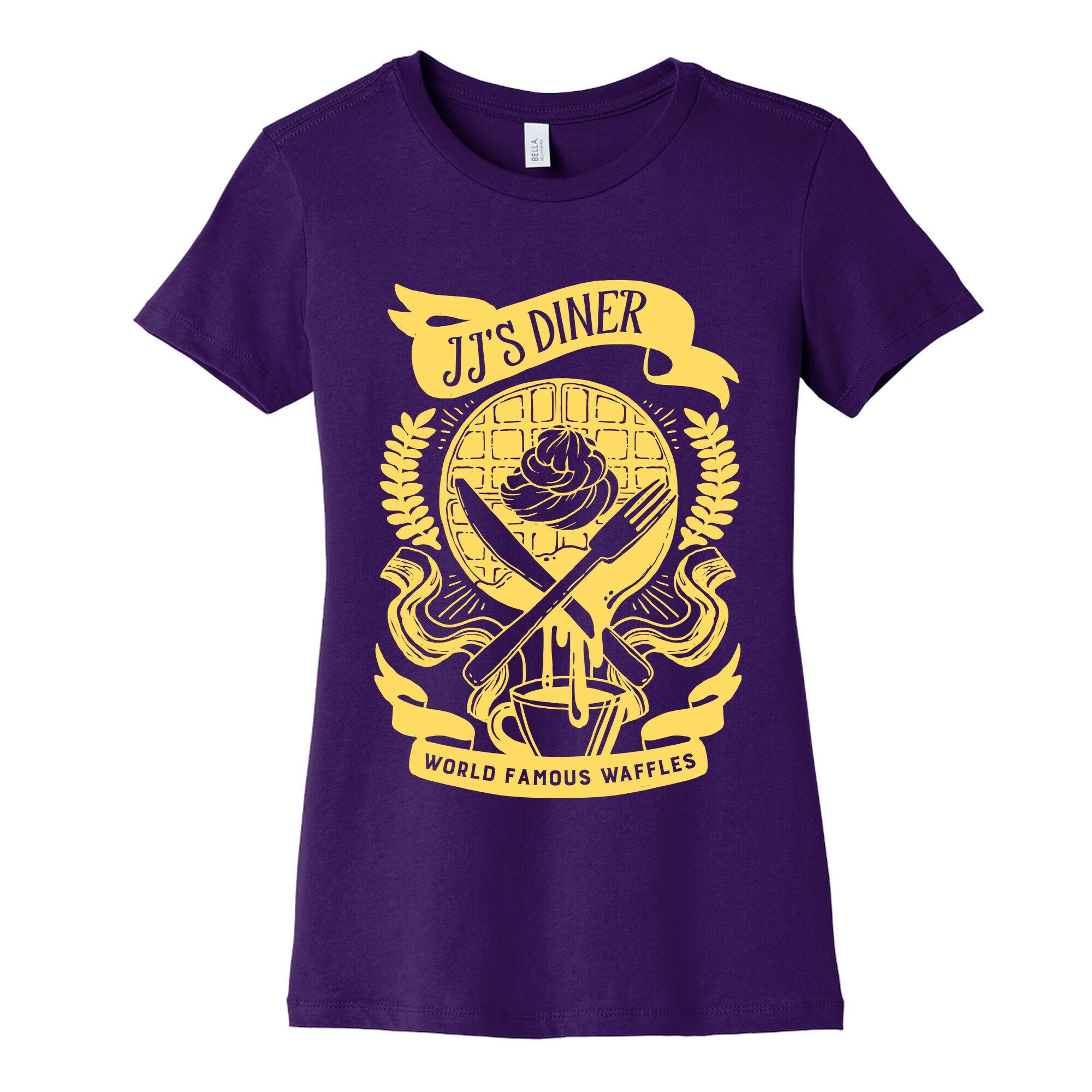 JJ's Diner: Belgian Waffle Crest Women's Cotton Tee