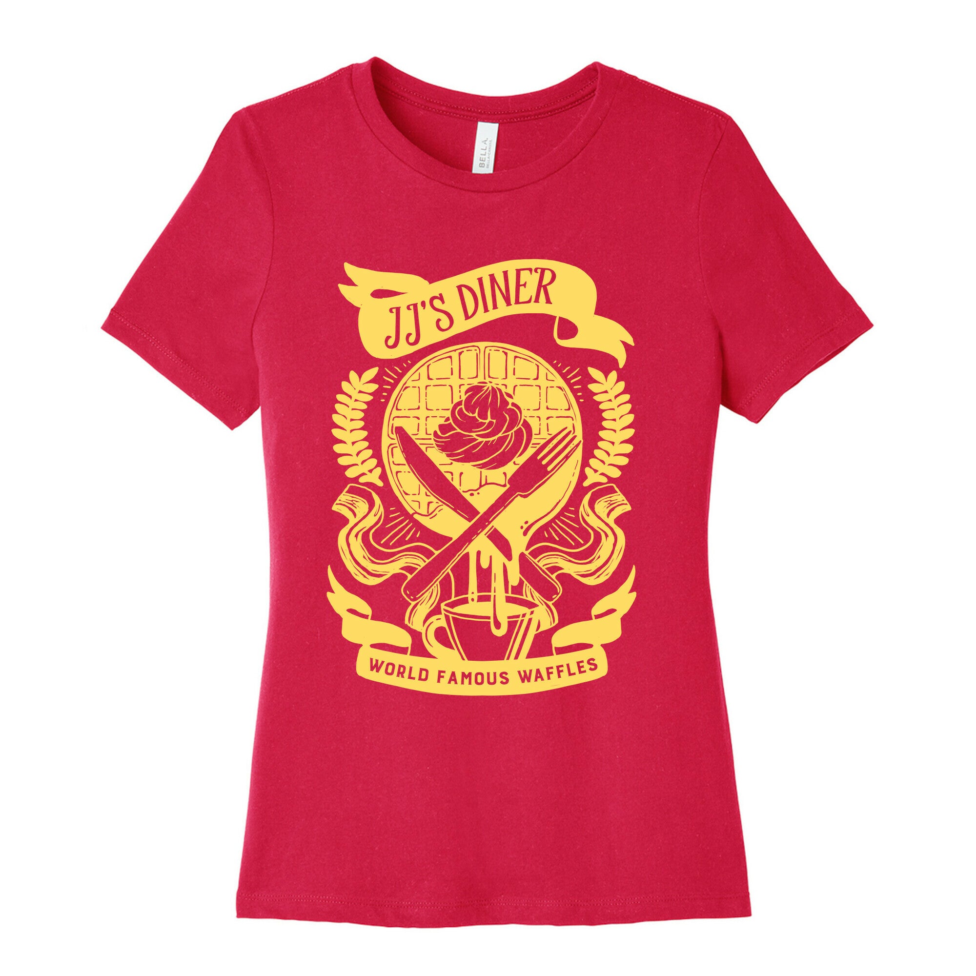 JJ's Diner: Belgian Waffle Crest Women's Cotton Tee