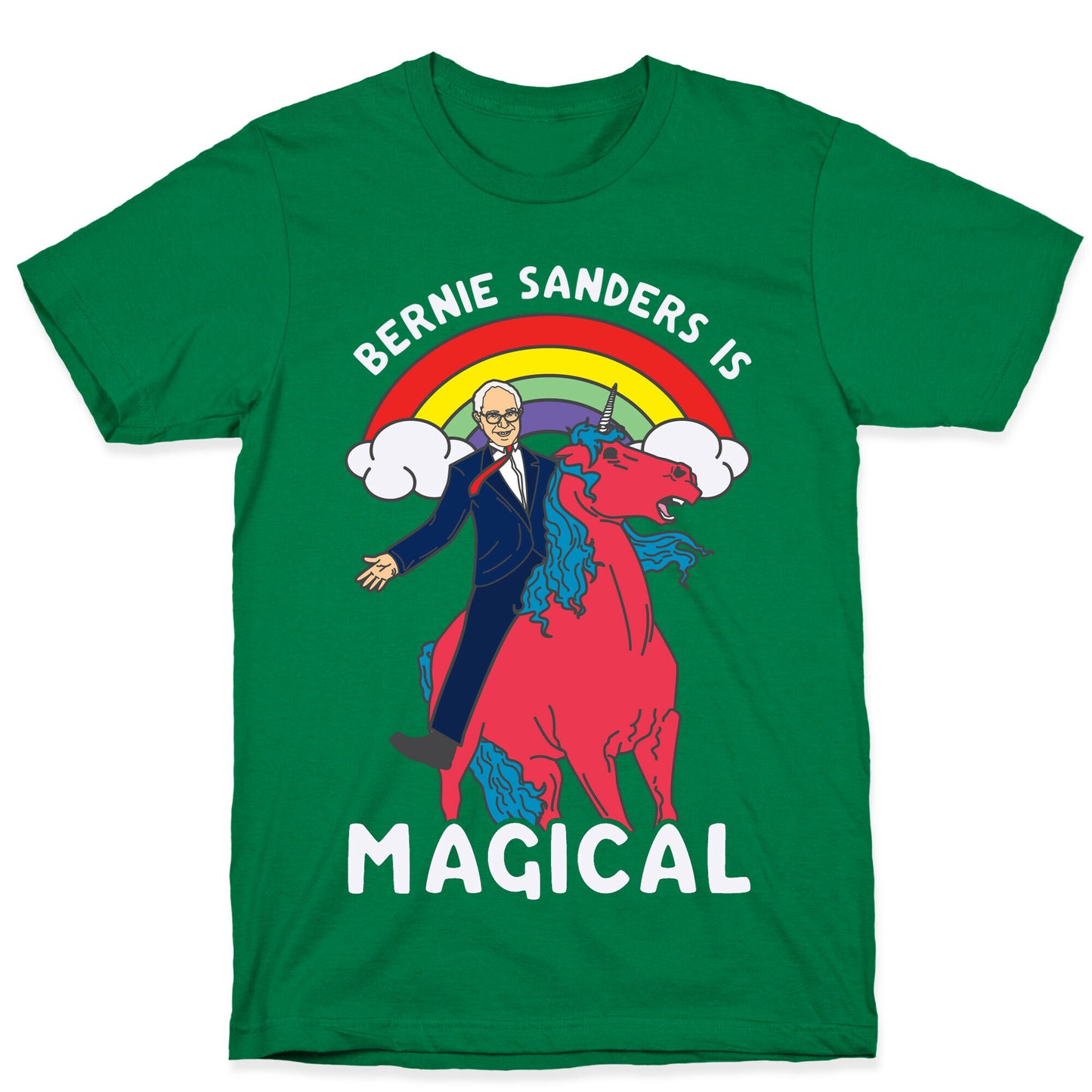 Bernie Sanders on a Magical Unicorn T-Shirt