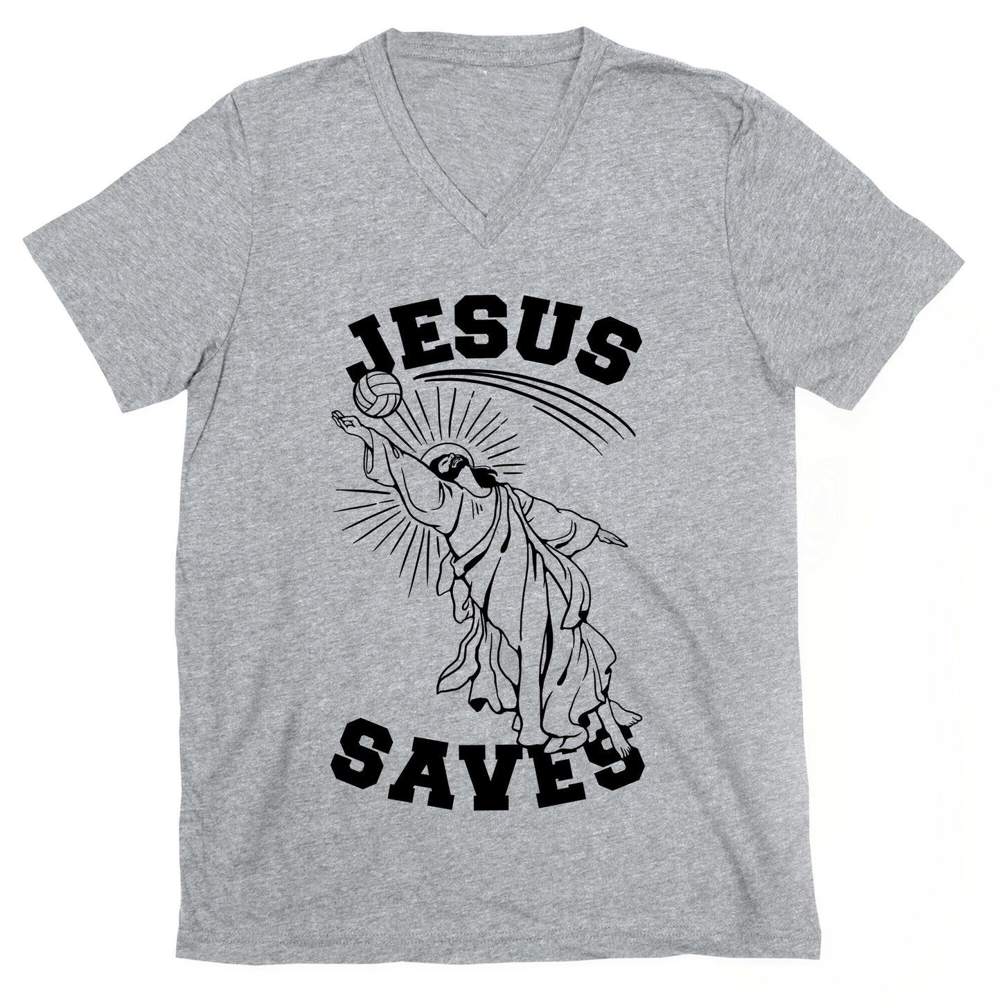 Jesus Saves (Volleyball) V-Neck