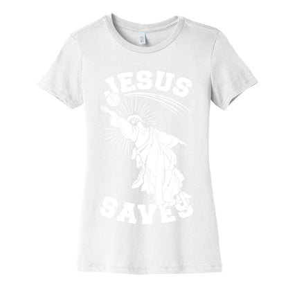 Jesus Saves (Volleyball) Women's Cotton Tee