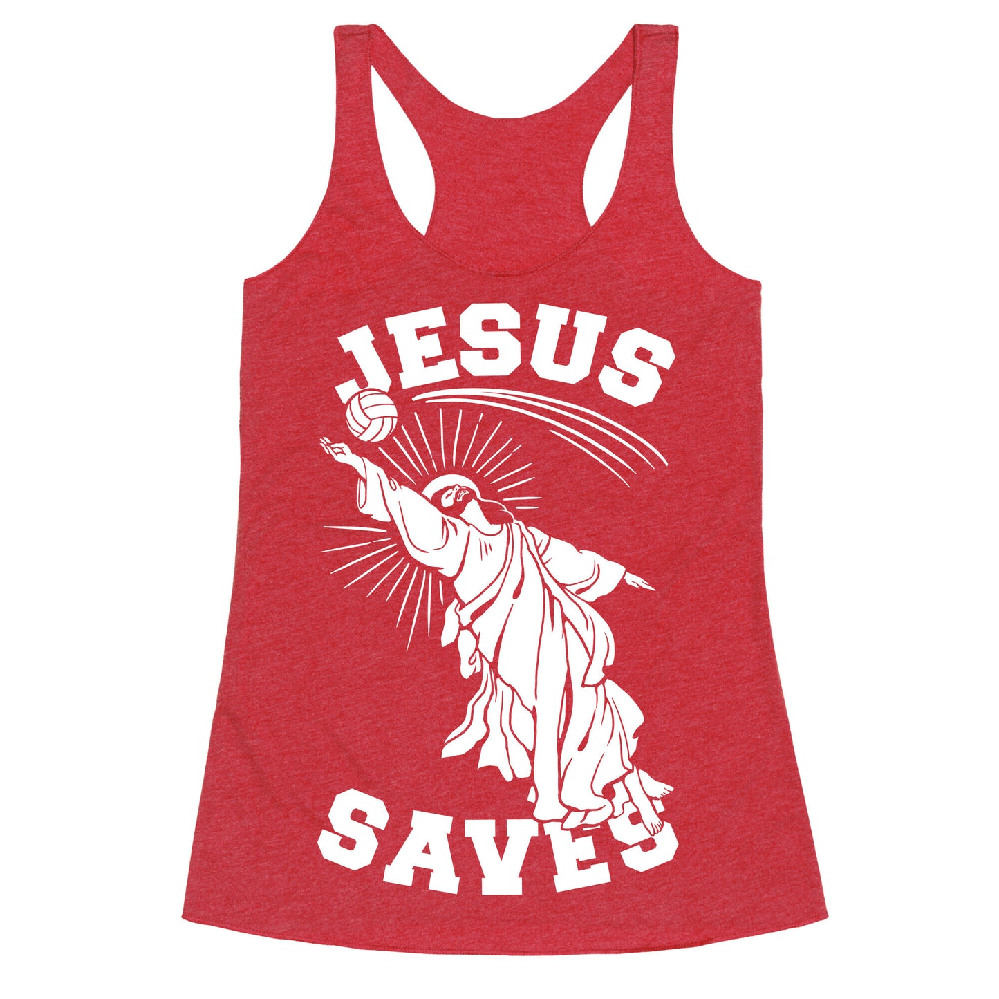 Jesus Saves (Volleyball) Racerback Tank