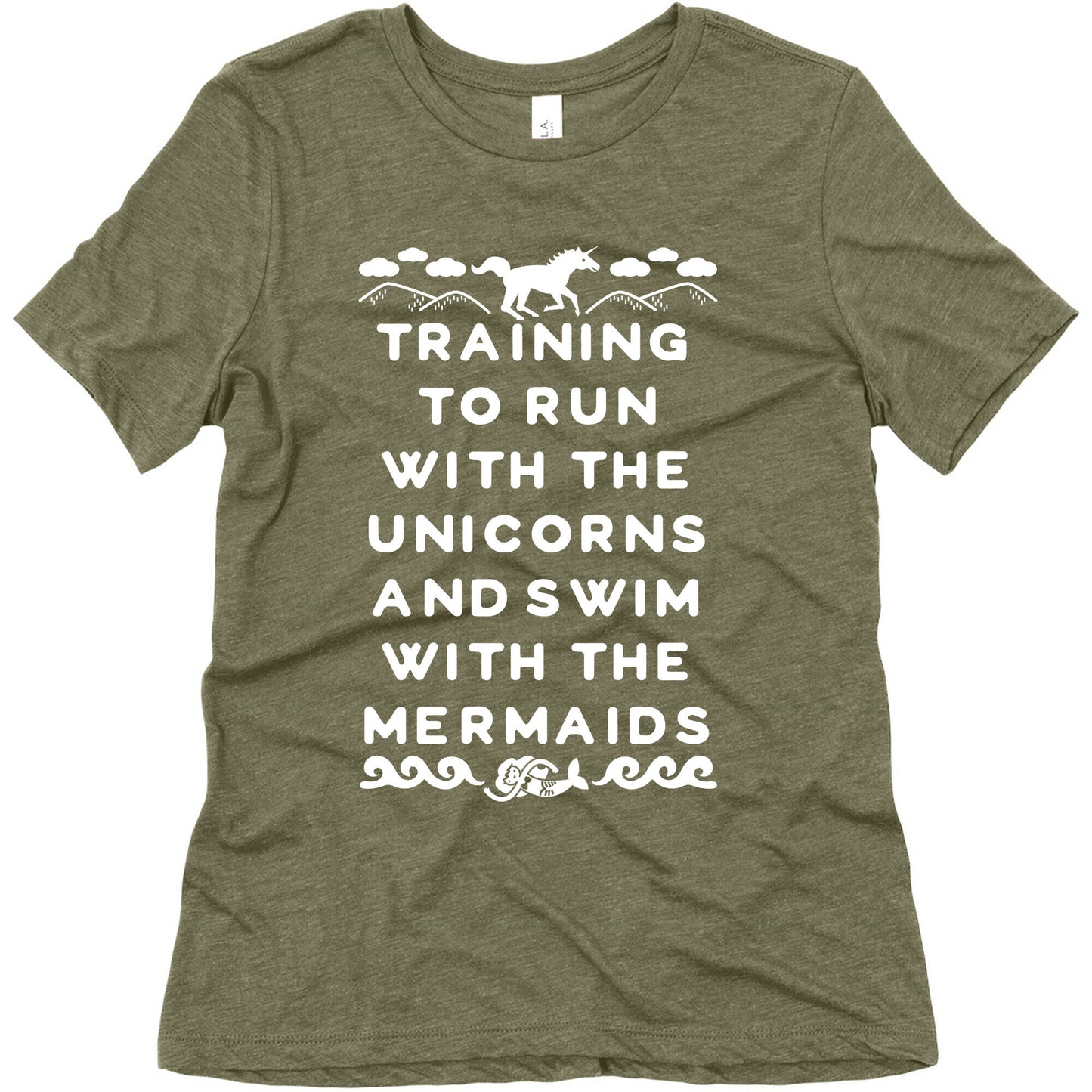 Training to Run with the Unicorns and Swim with the Mermaids Women's Triblend Tee