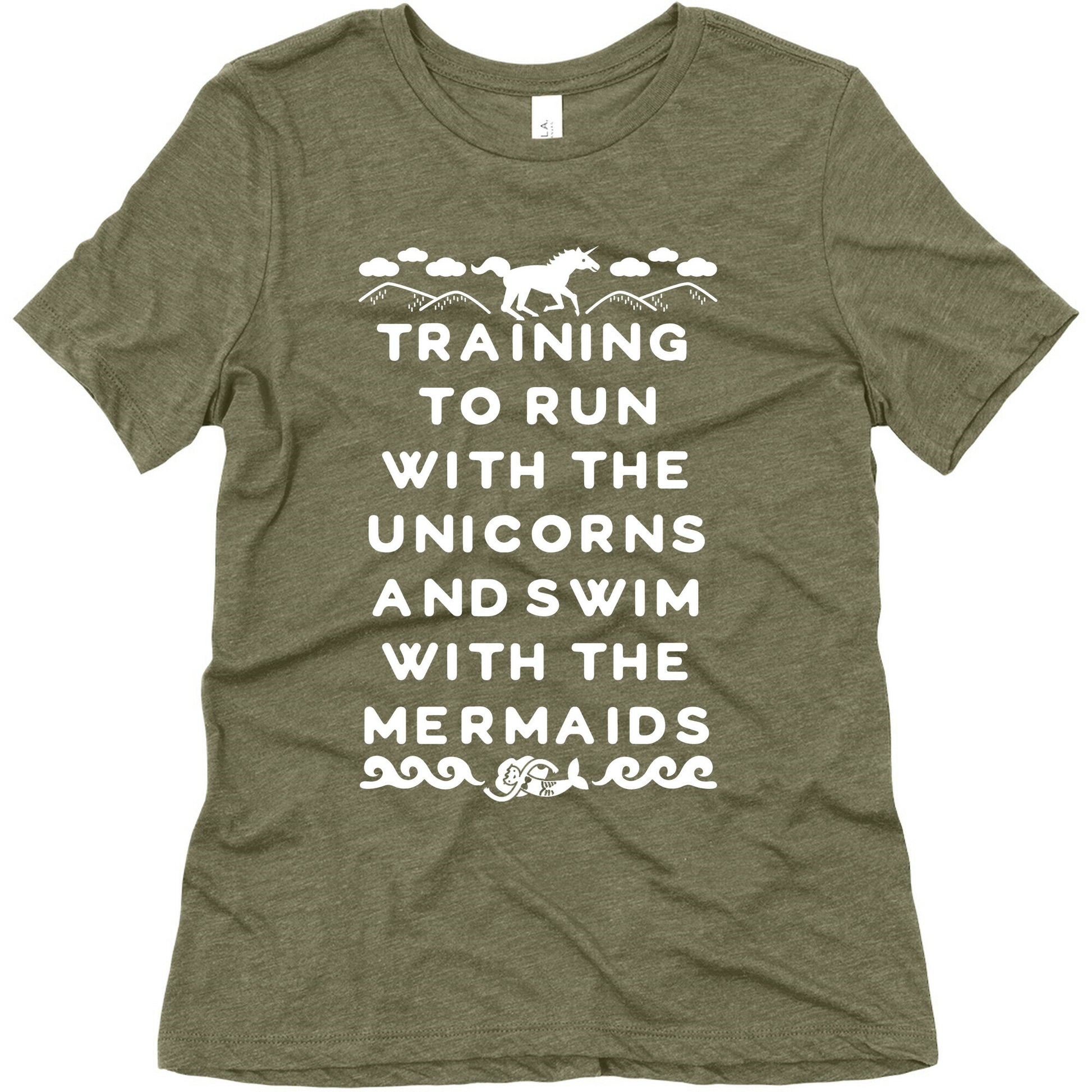 Training to Run with the Unicorns and Swim with the Mermaids Women's Triblend Tee
