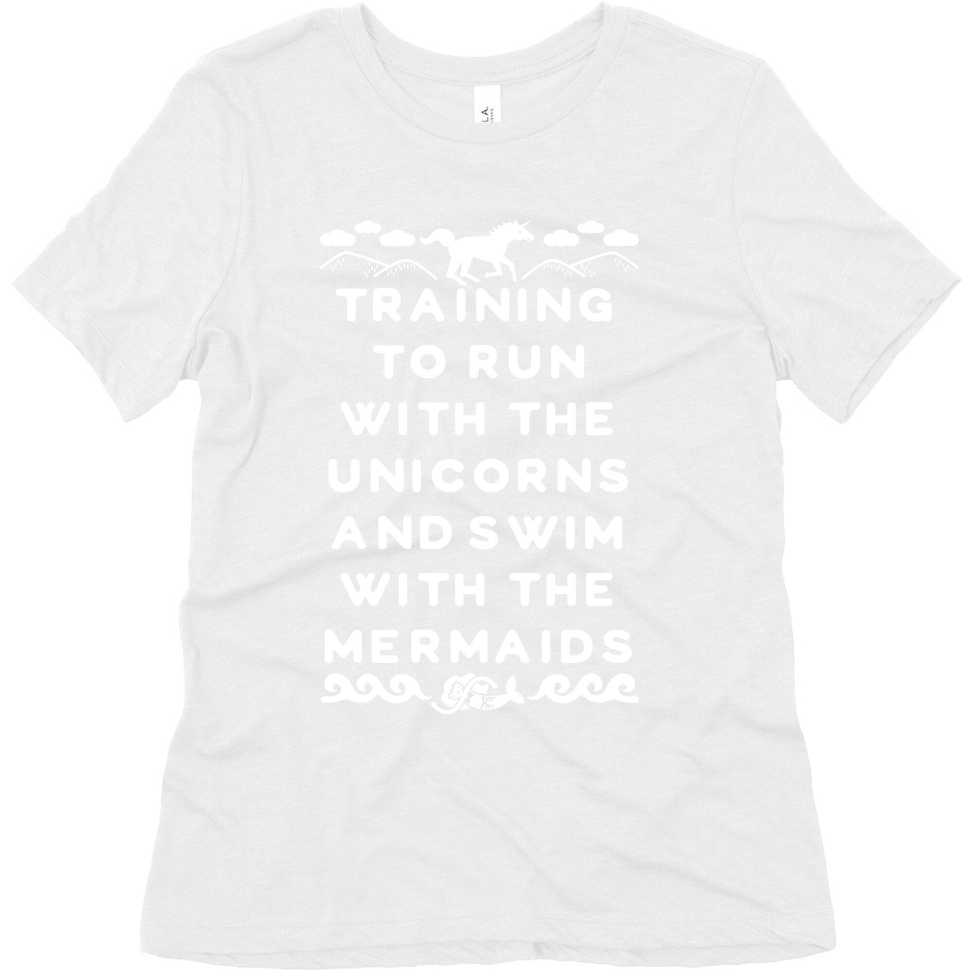 Training to Run with the Unicorns and Swim with the Mermaids Women's Triblend Tee