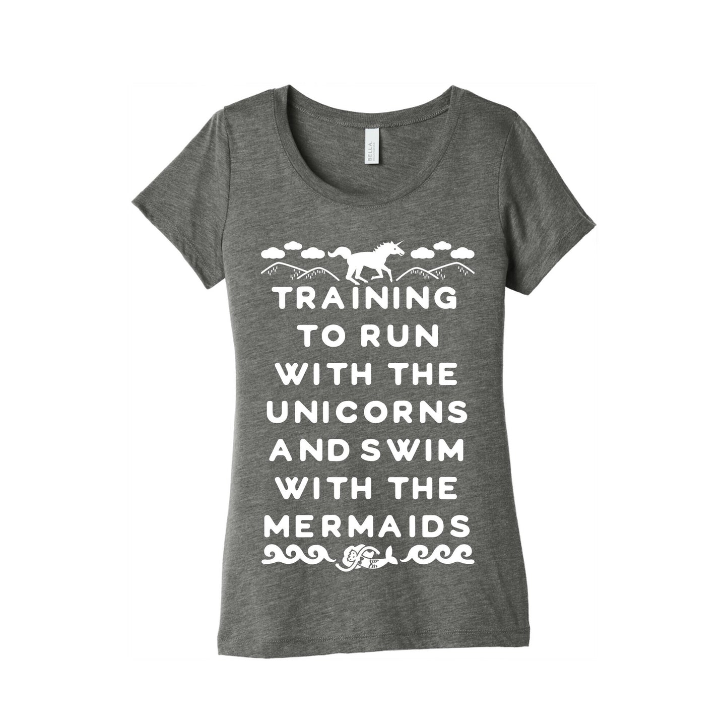 Training to Run with the Unicorns and Swim with the Mermaids Women's Triblend Tee
