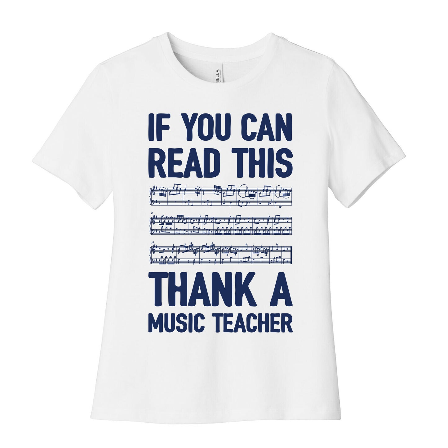 If You Can Read This Thank A Music Teacher Women's Cotton Tee