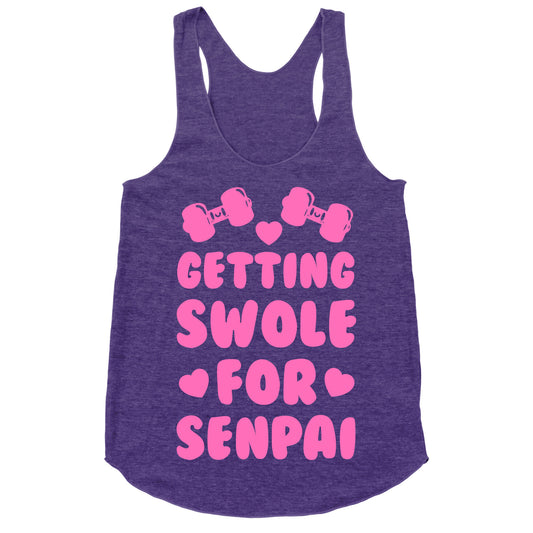 Getting Swole for Senpai Racerback Tank