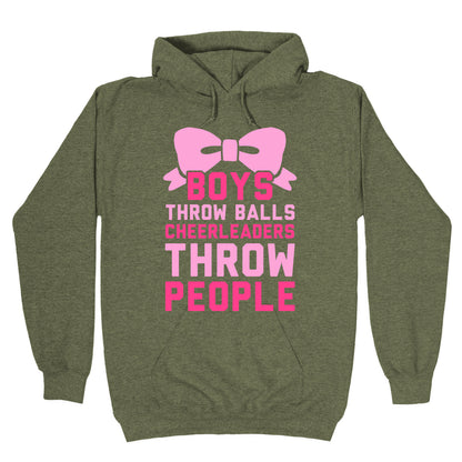 Boys Throw Balls Cheerleaders Throw People Hoodie