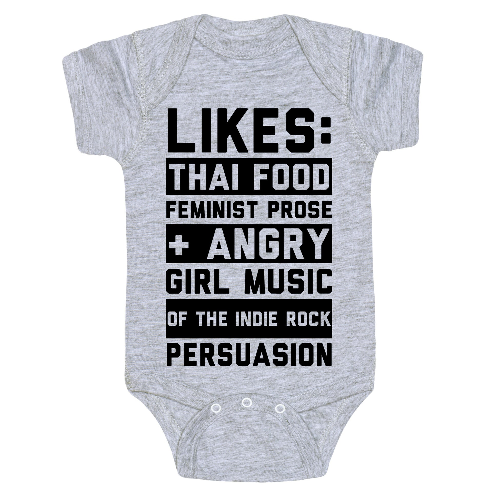 Likes Thai Food, Feminist Prose, and Angry Girl Music of the Indie Rock Persuasion Baby One Piece
