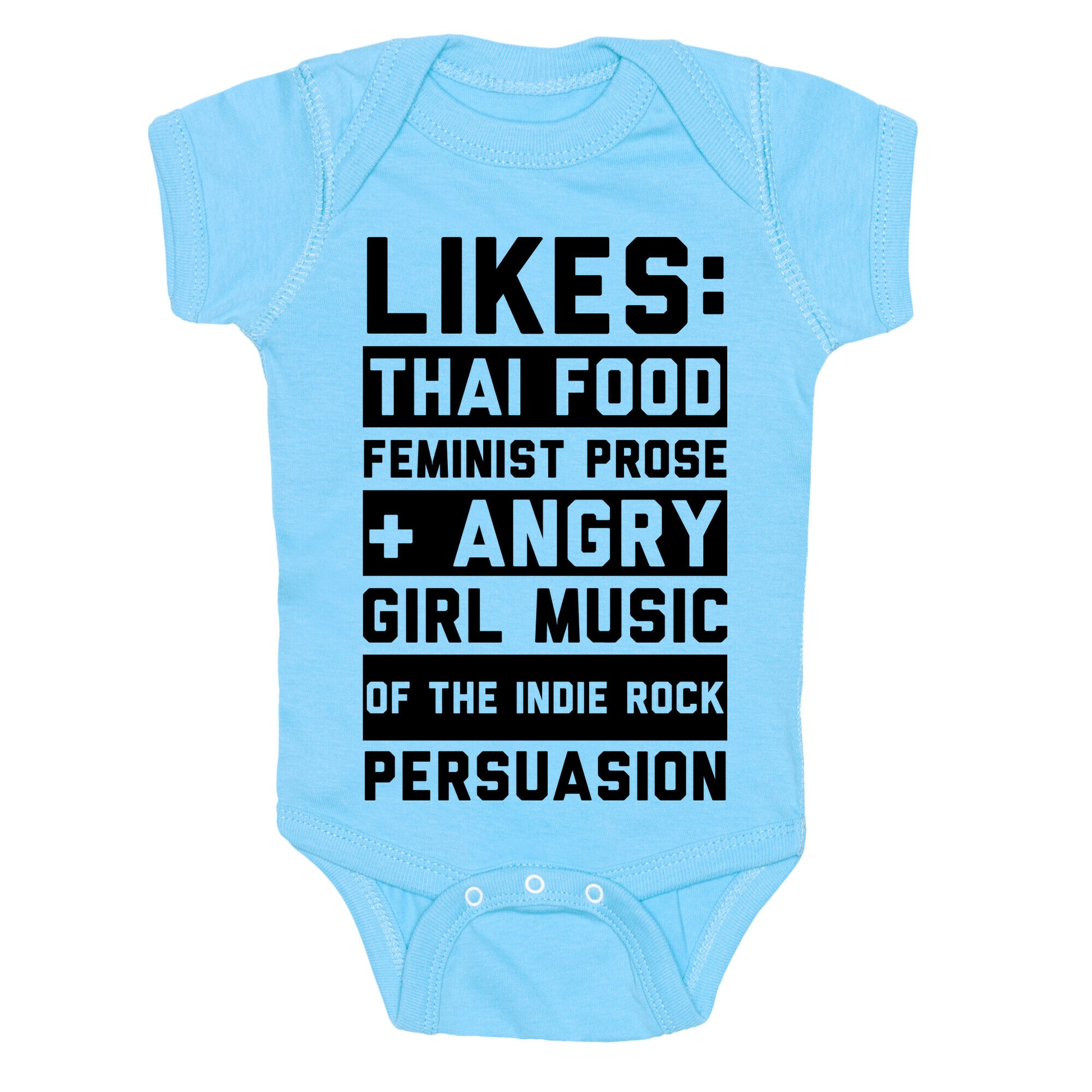 Likes Thai Food, Feminist Prose, and Angry Girl Music of the Indie Rock Persuasion Baby One Piece