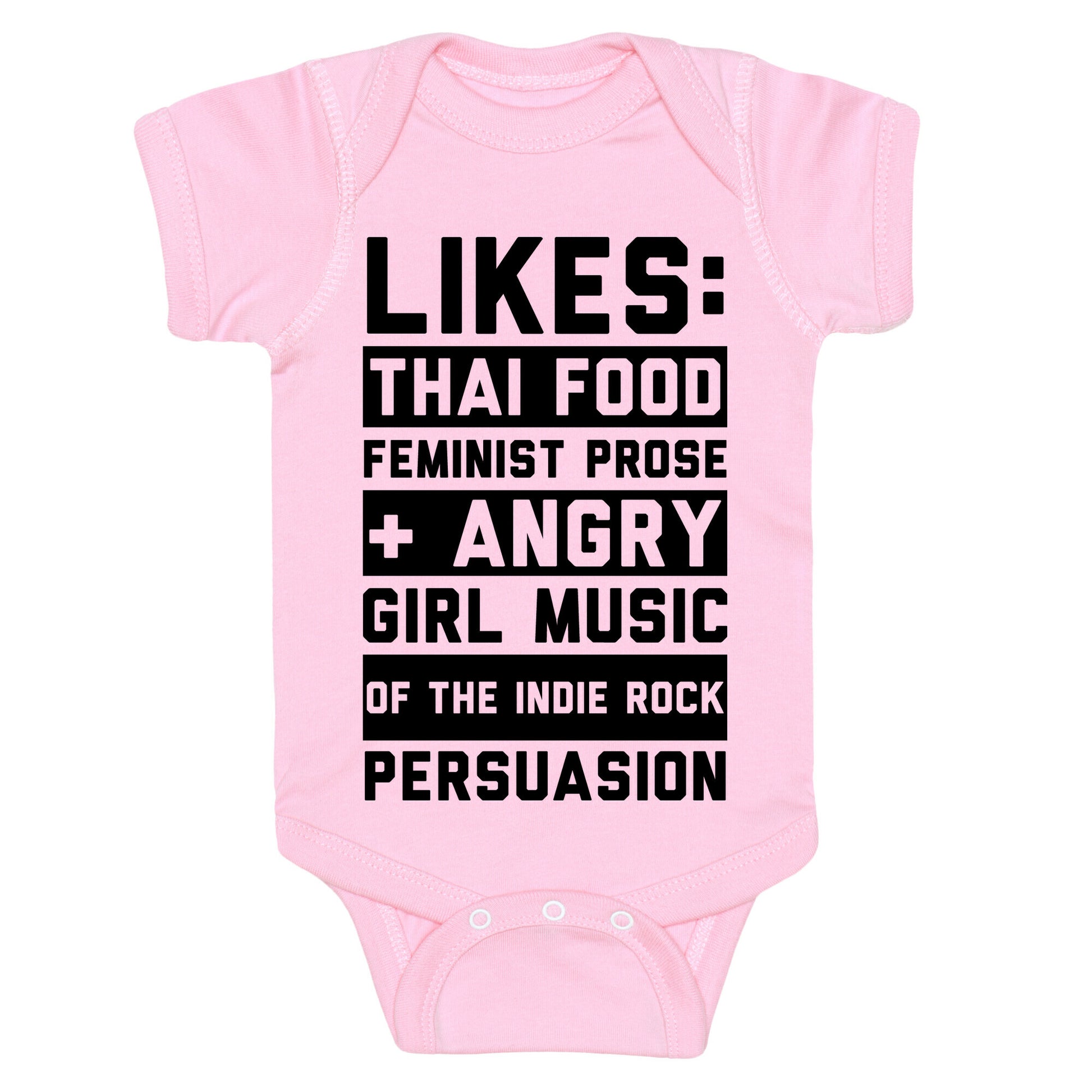 Likes Thai Food, Feminist Prose, and Angry Girl Music of the Indie Rock Persuasion Baby One Piece