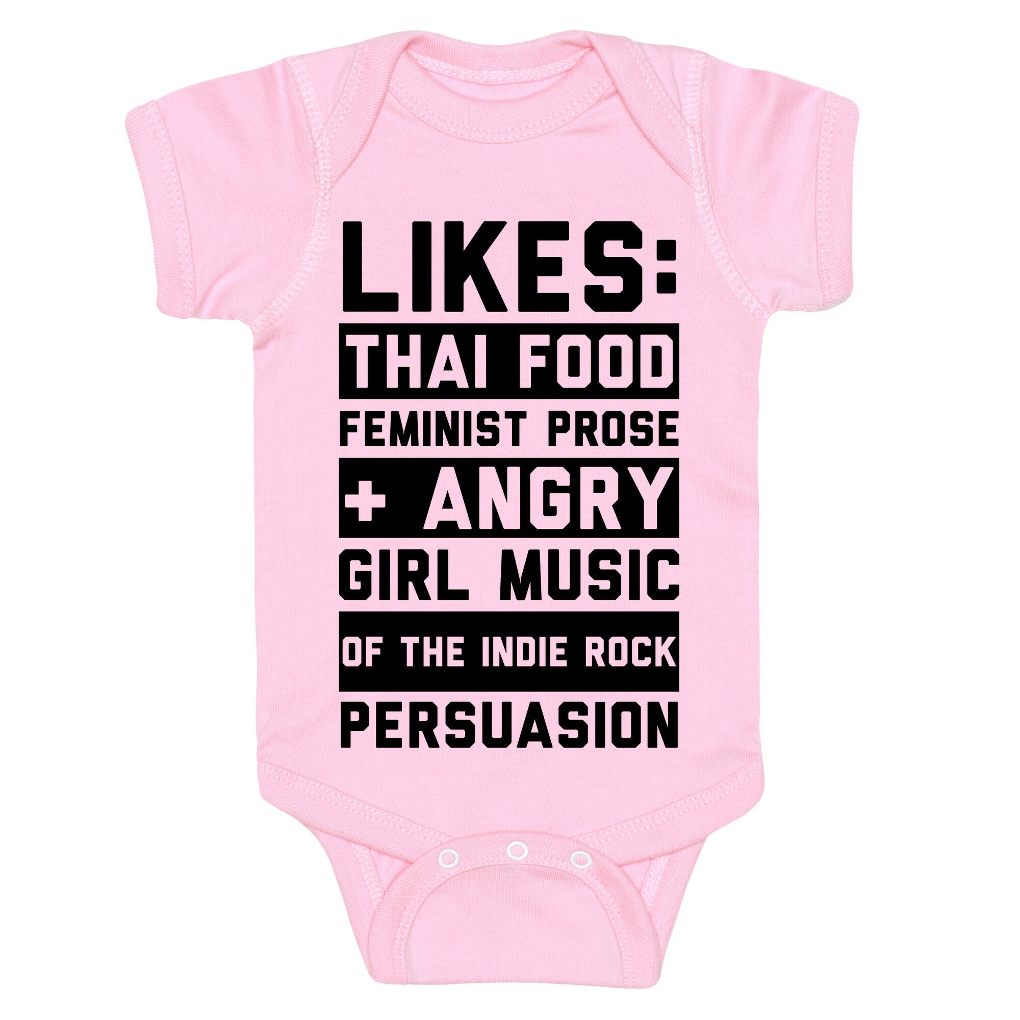 Likes Thai Food, Feminist Prose, and Angry Girl Music of the Indie Rock Persuasion Baby One Piece