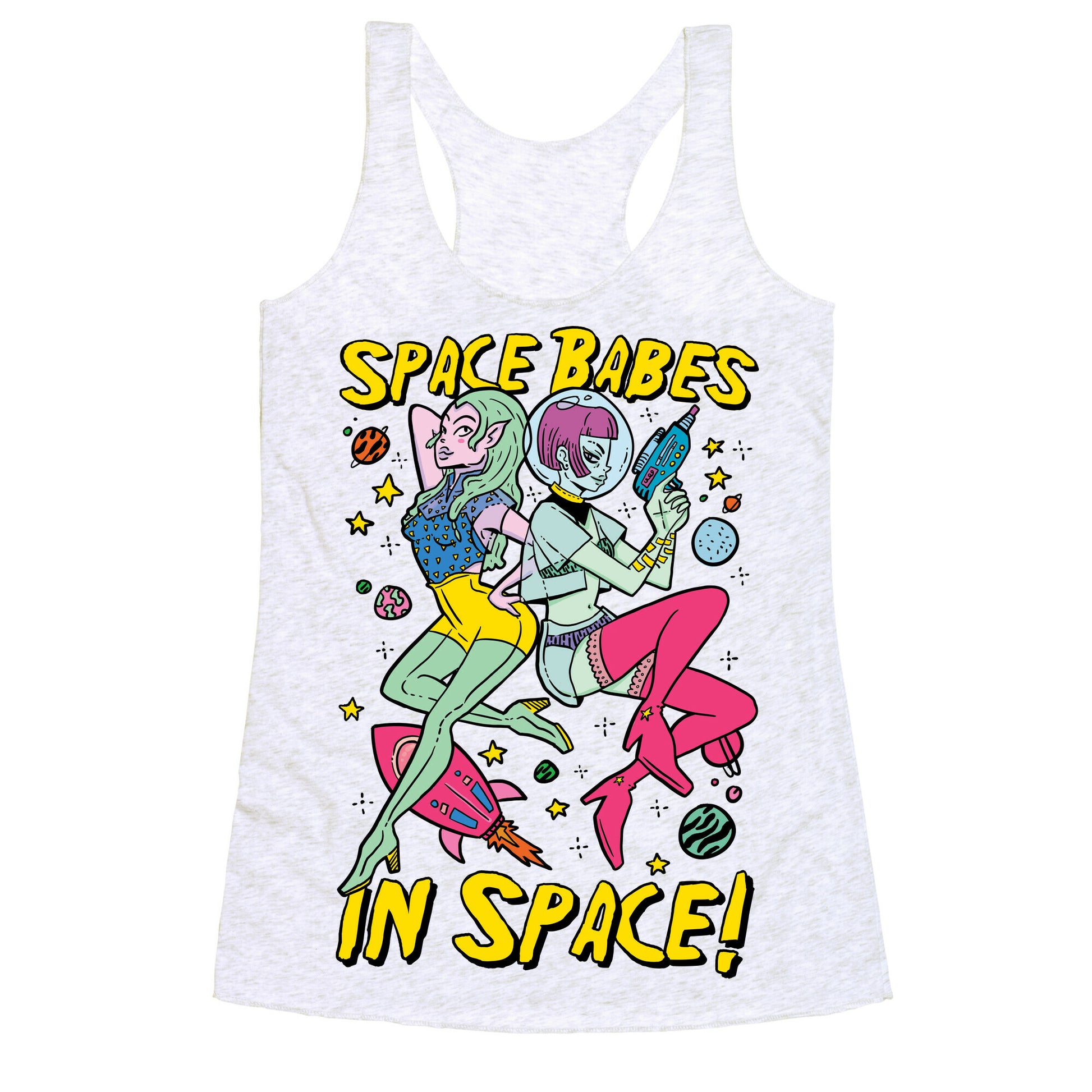 Space Babes In Space! Racerback Tank