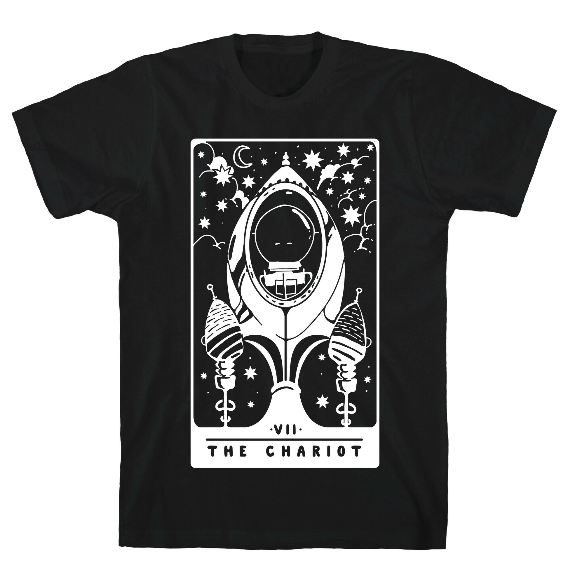 The Chariot Space Rocket Tarot Card T-Shirt