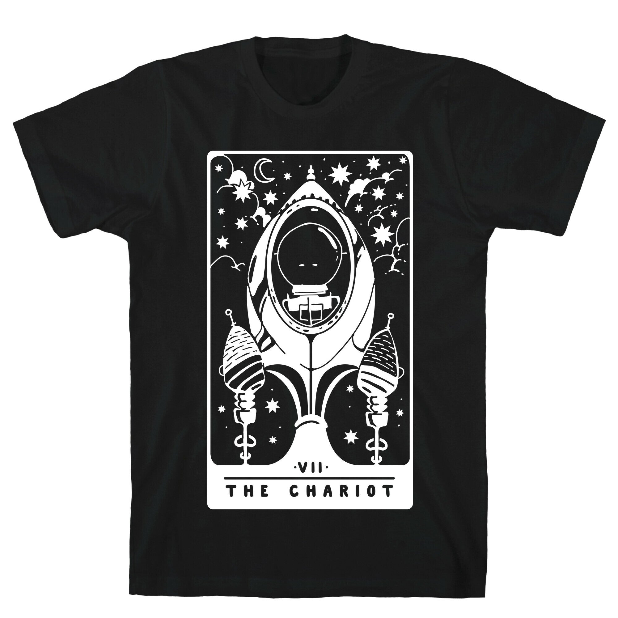 The Chariot Space Rocket Tarot Card T-Shirt