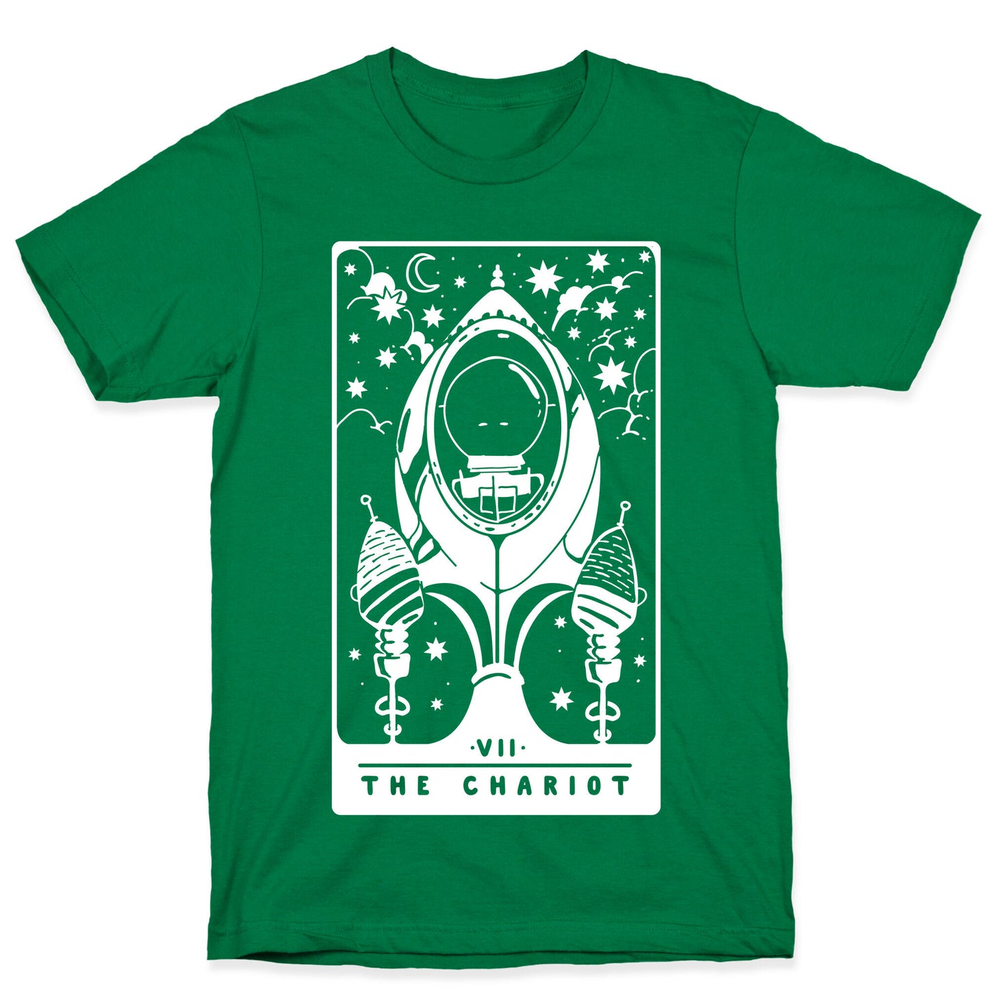 The Chariot Space Rocket Tarot Card T-Shirt