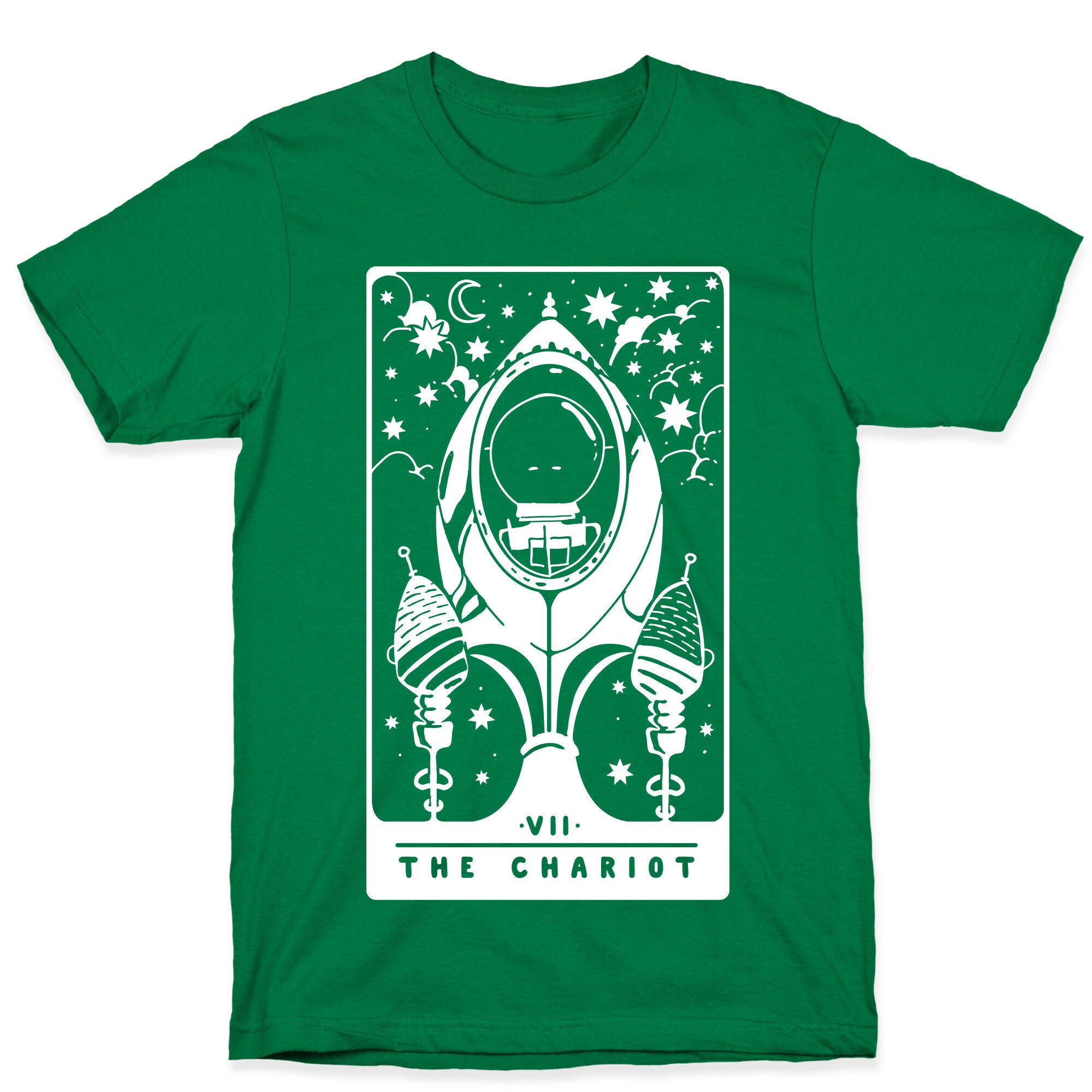 The Chariot Space Rocket Tarot Card T-Shirt