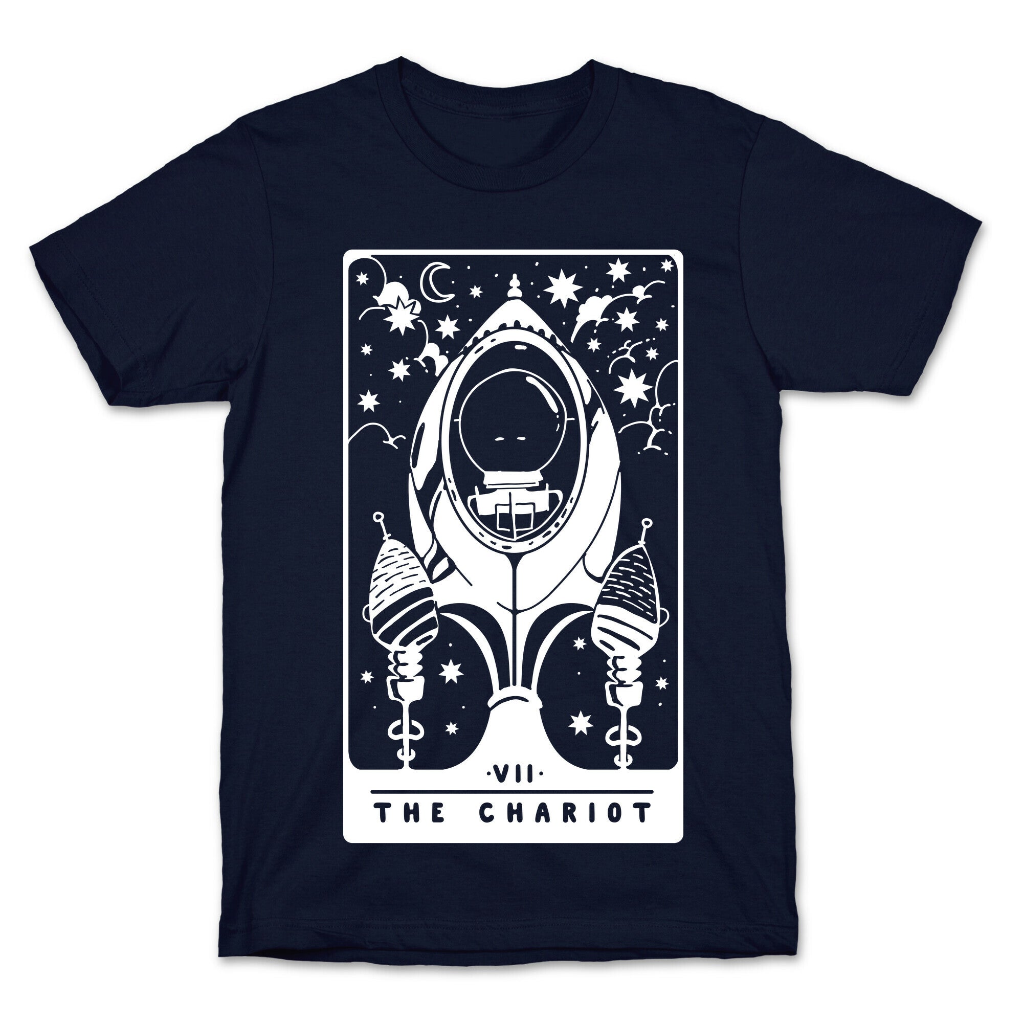 The Chariot Space Rocket Tarot Card T-Shirt