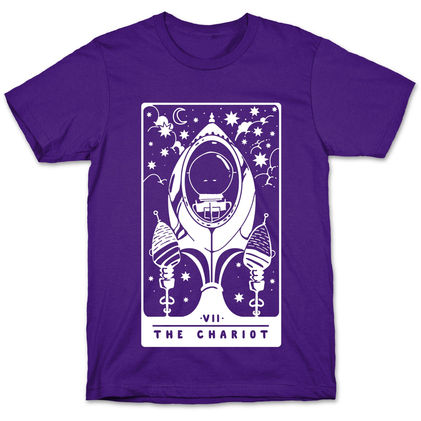 The Chariot Space Rocket Tarot Card T-Shirt
