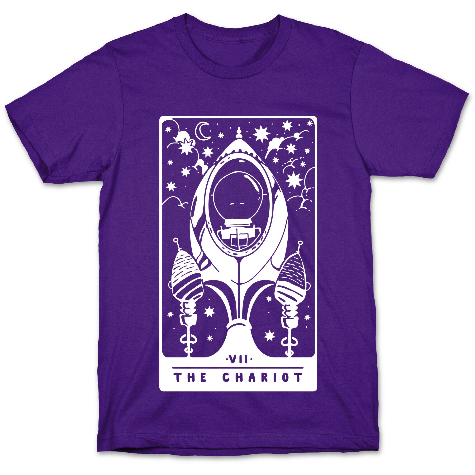 The Chariot Space Rocket Tarot Card T-Shirt