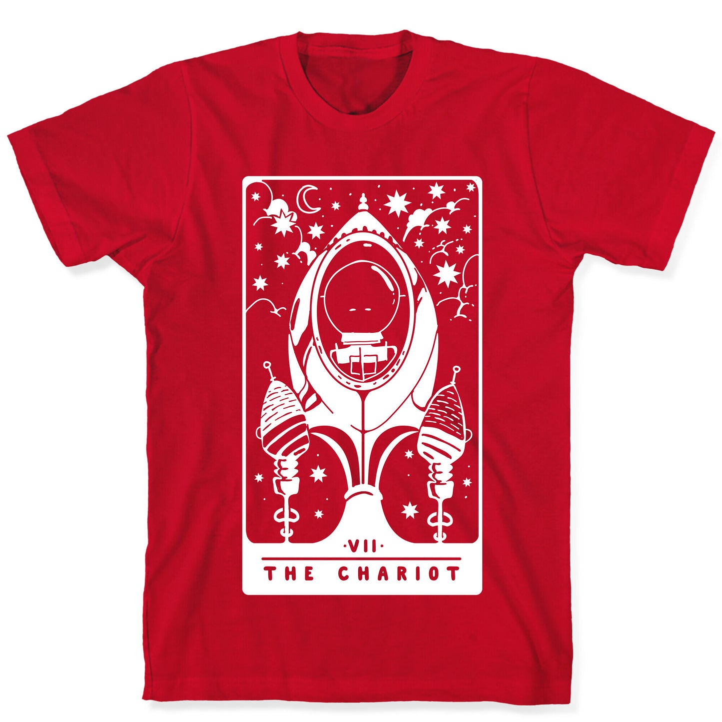 The Chariot Space Rocket Tarot Card T-Shirt