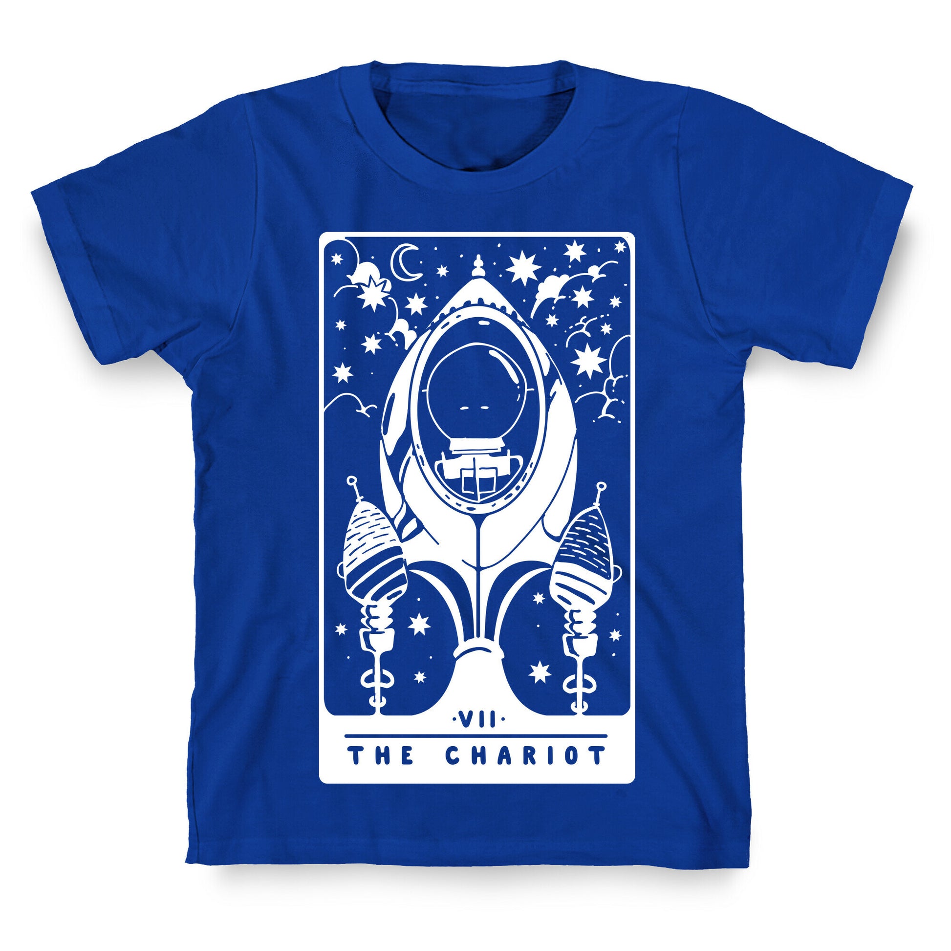 The Chariot Space Rocket Tarot Card T-Shirt