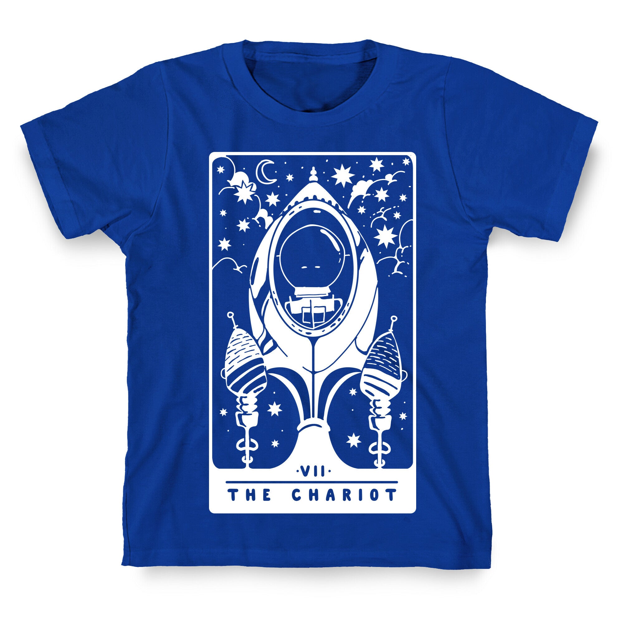 The Chariot Space Rocket Tarot Card T-Shirt