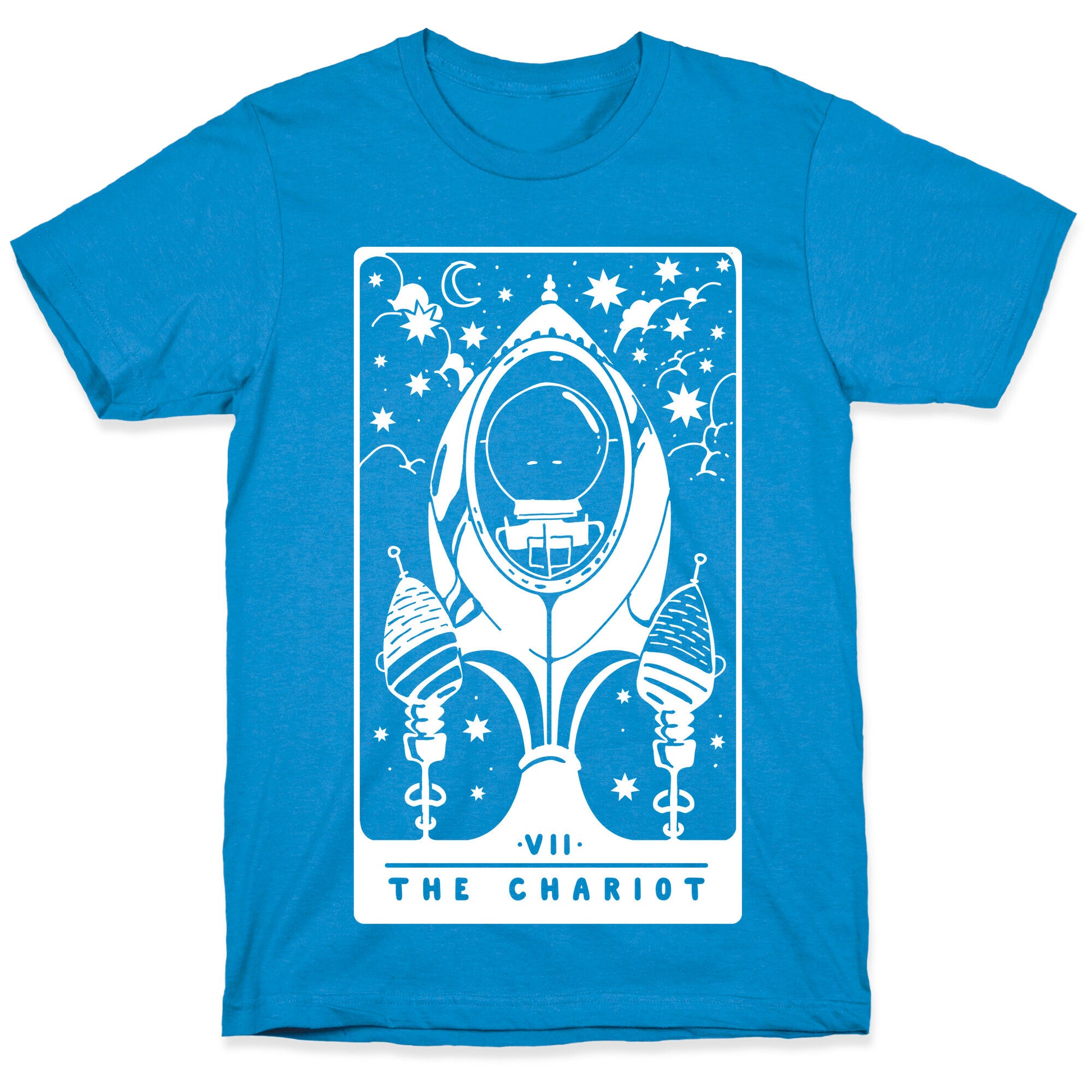 The Chariot Space Rocket Tarot Card T-Shirt