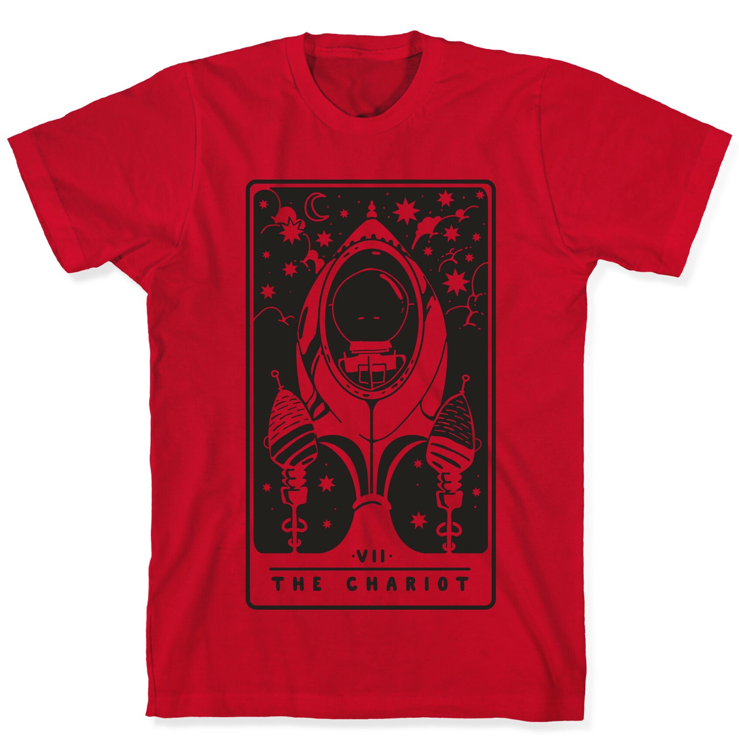 The Chariot Space Rocket Tarot Card T-Shirt
