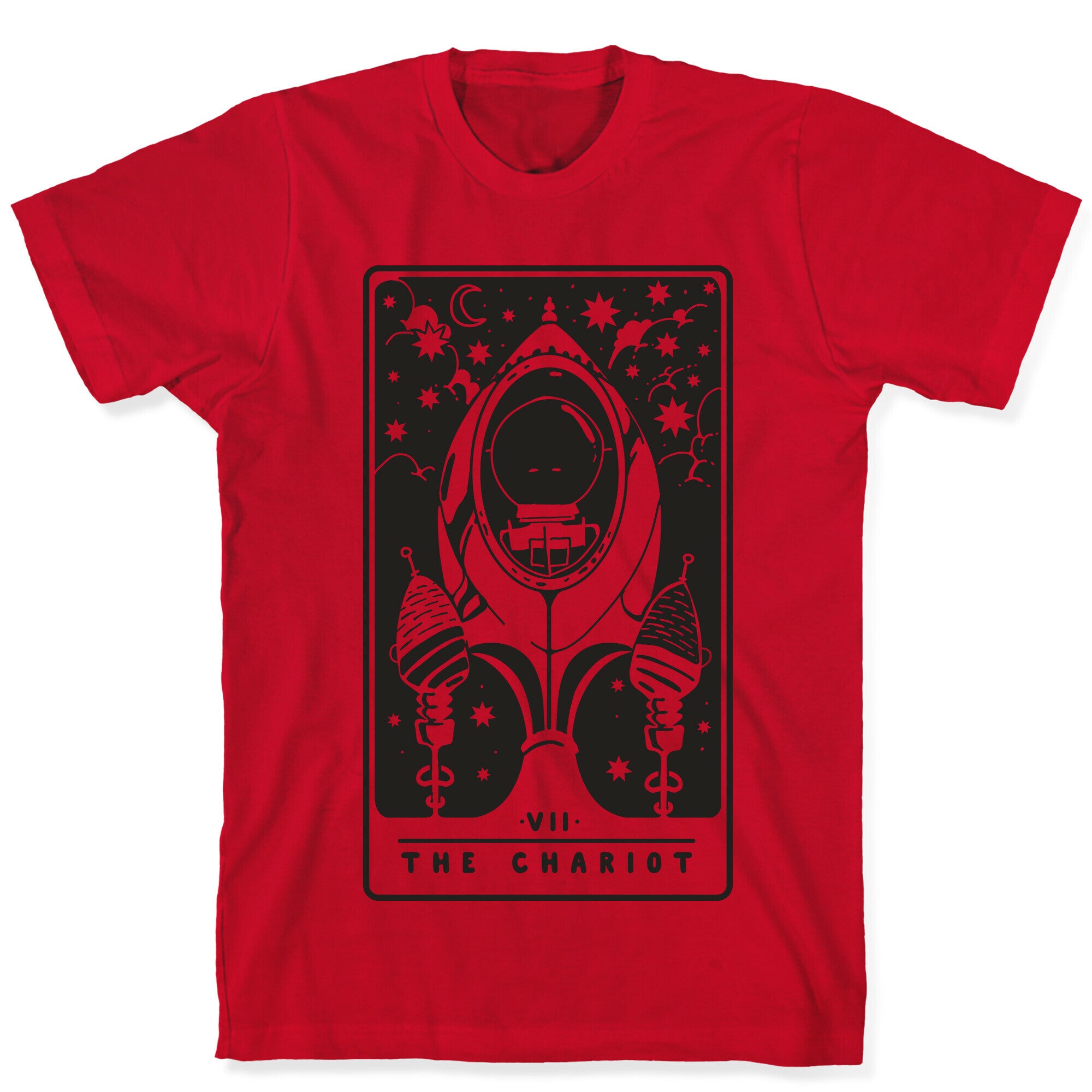 The Chariot Space Rocket Tarot Card T-Shirt