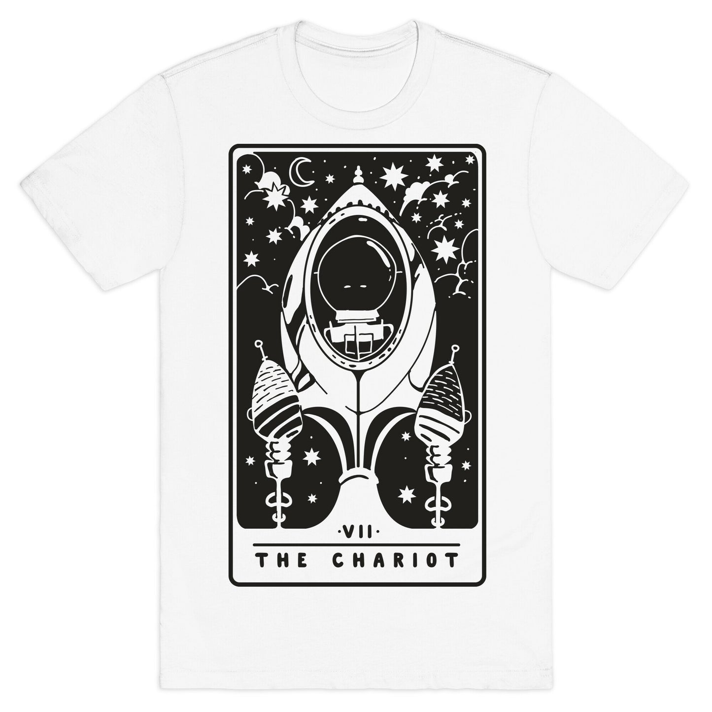 The Chariot Space Rocket Tarot Card T-Shirt