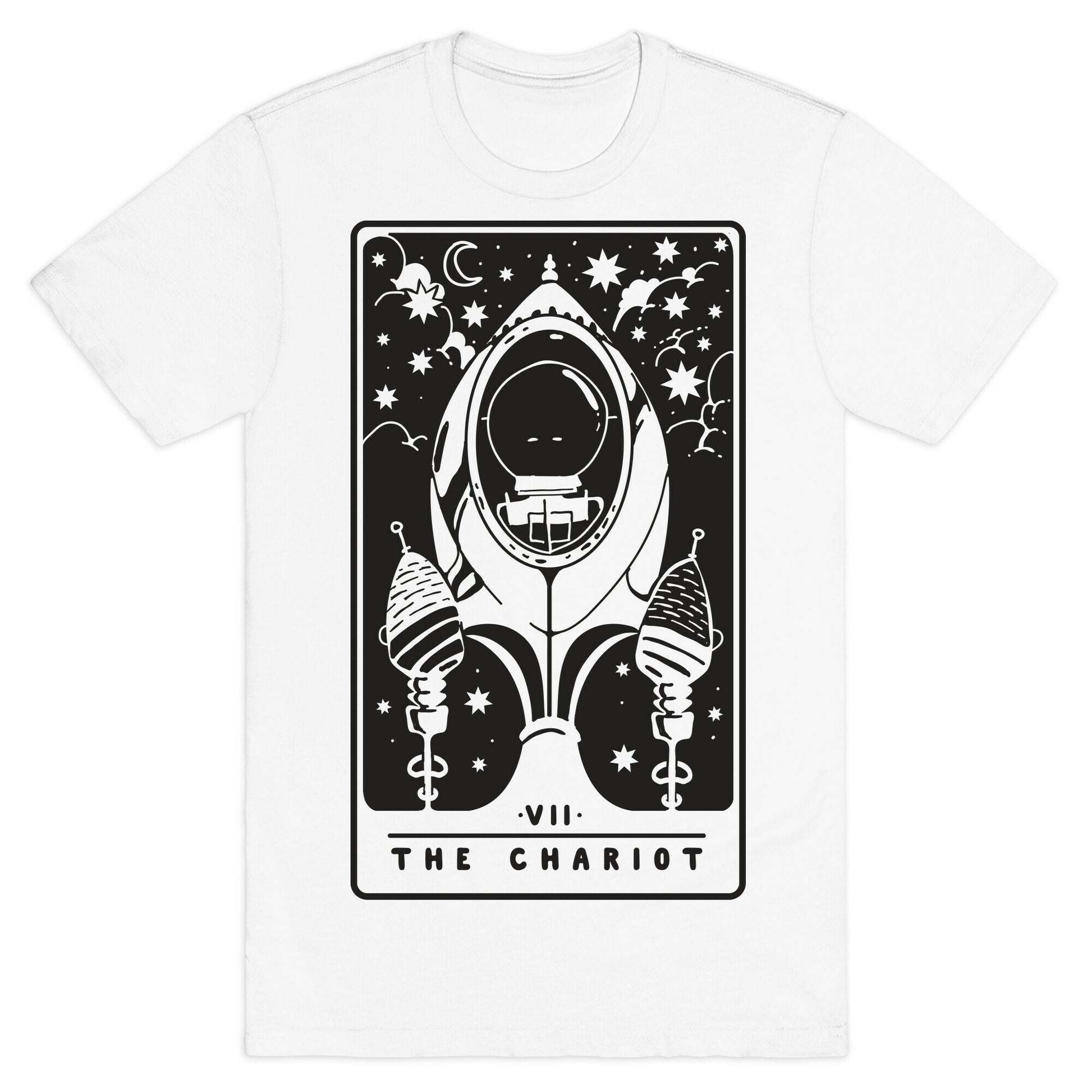 The Chariot Space Rocket Tarot Card T-Shirt