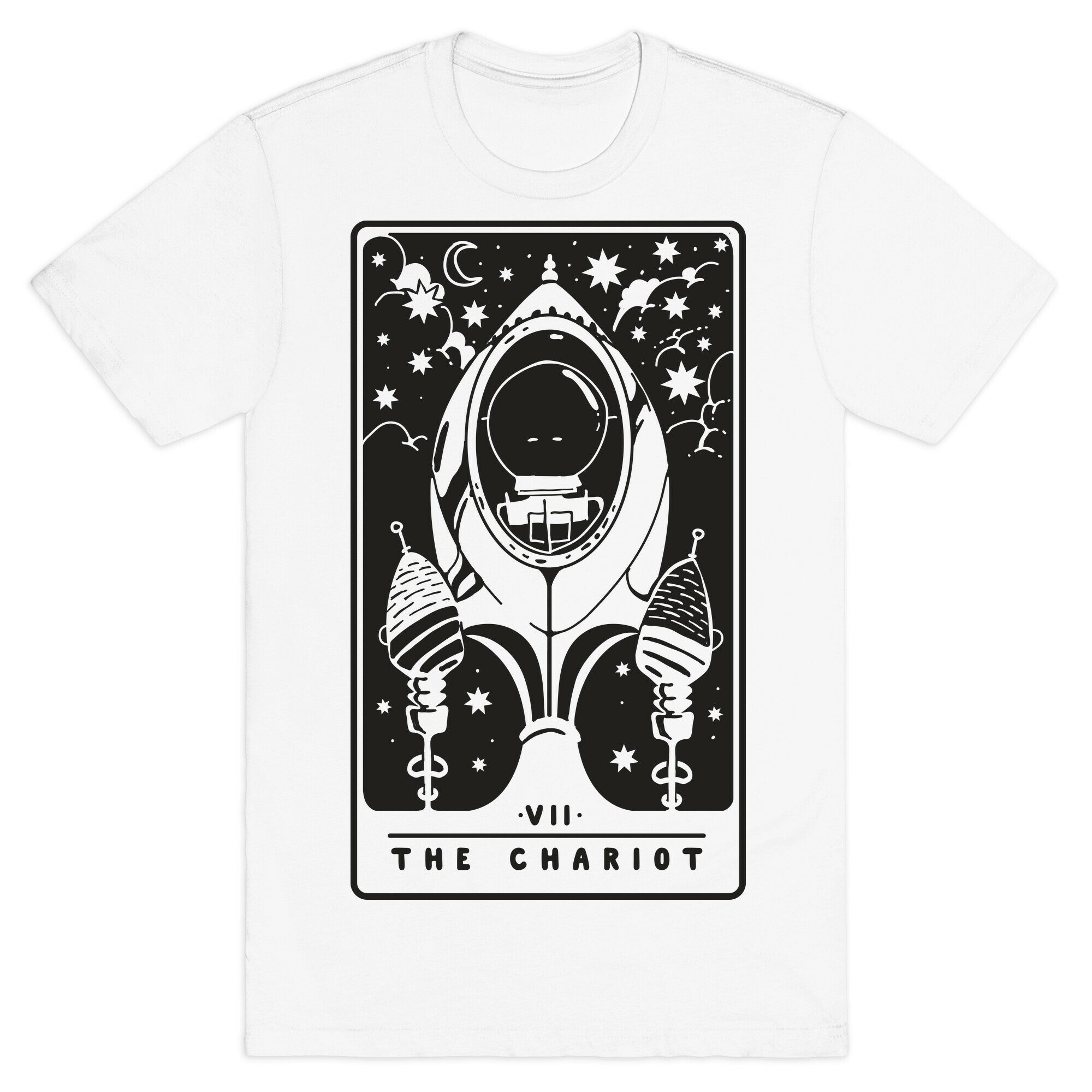 The Chariot Space Rocket Tarot Card T-Shirt