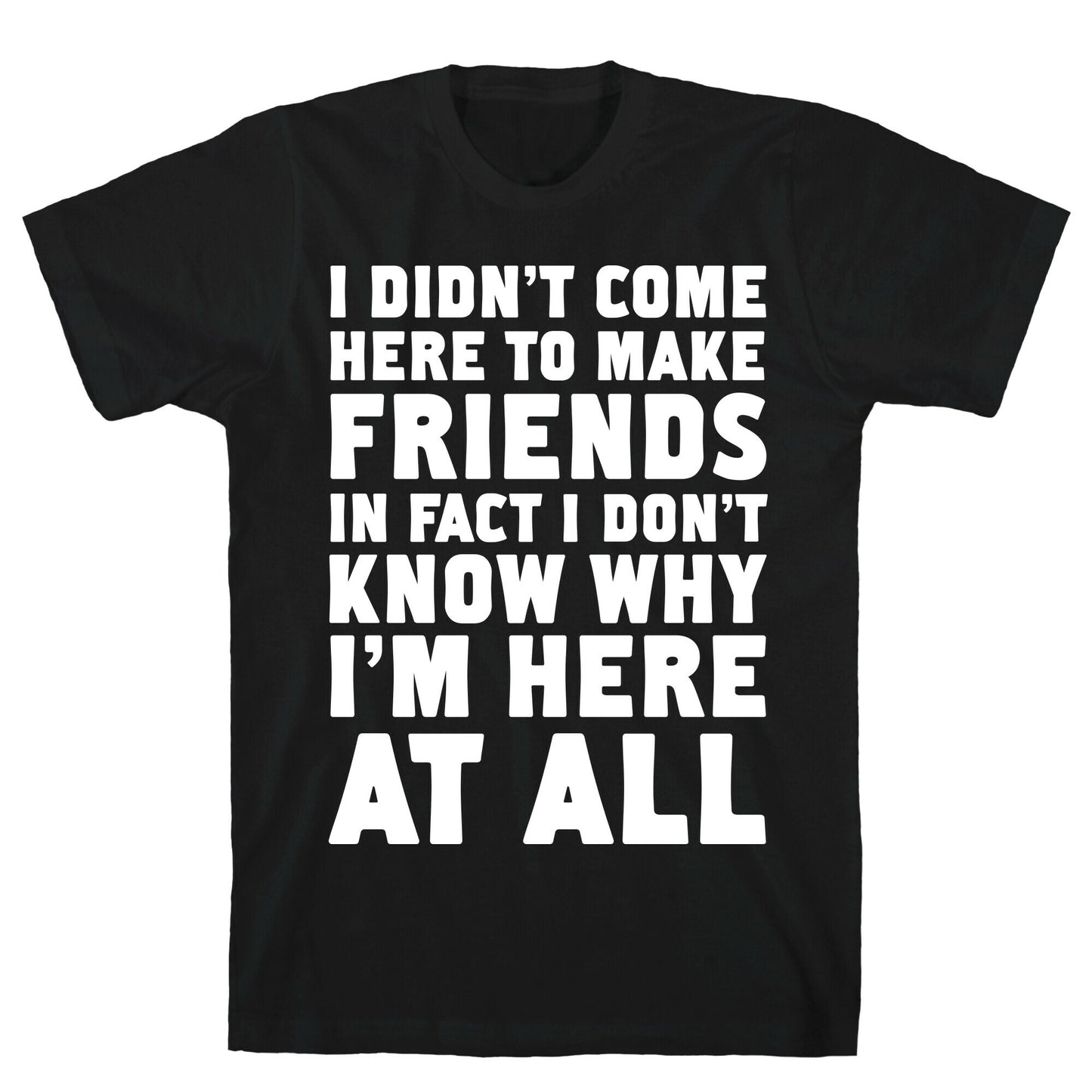 I Didn't Come Here to Make Friends in Fact I Don't Know Why I'm Here at all T-Shirt