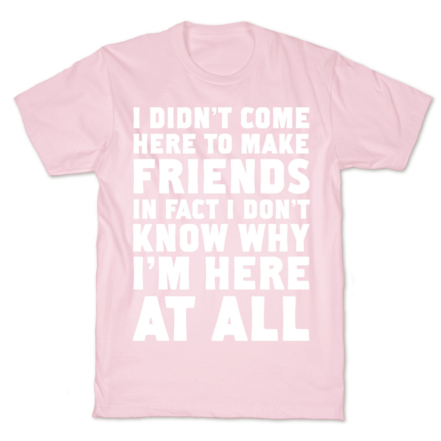 I Didn't Come Here to Make Friends in Fact I Don't Know Why I'm Here at all T-Shirt