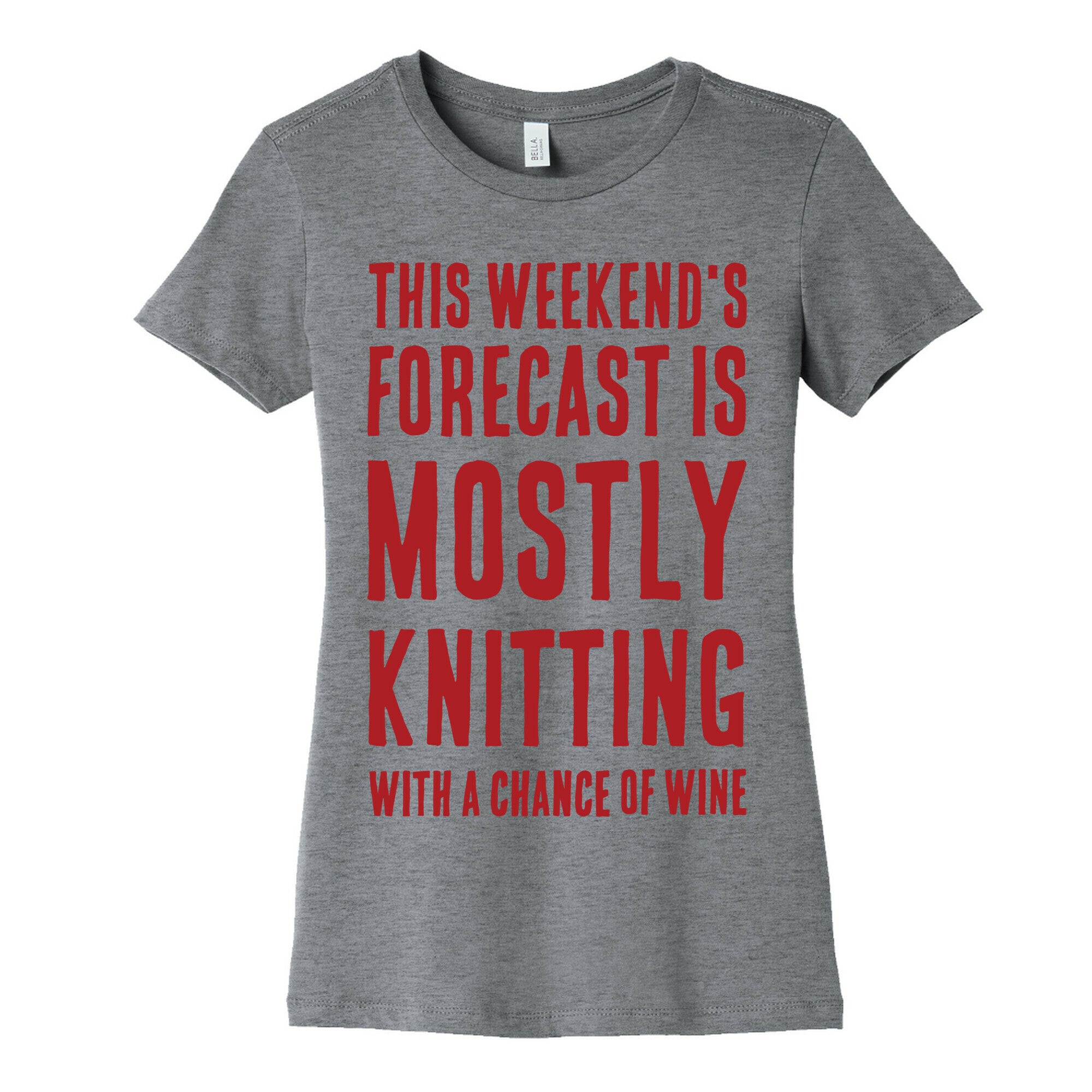 Mostly Knitting with a Chance of Wine Women's Cotton Tee