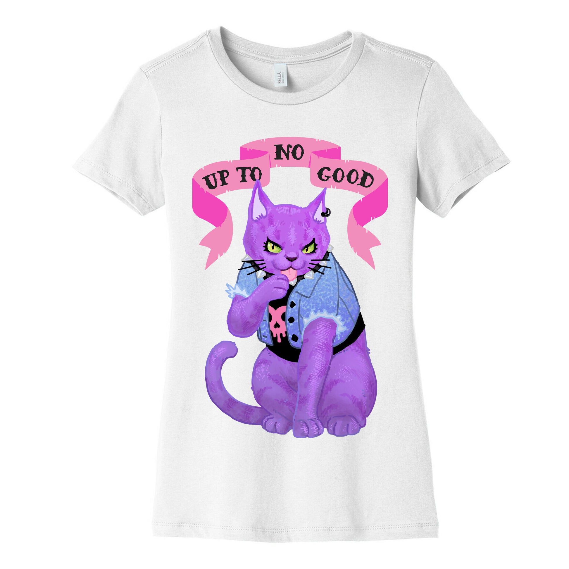 Up to No Good Pastel Goth Kitty Women's Cotton Tee