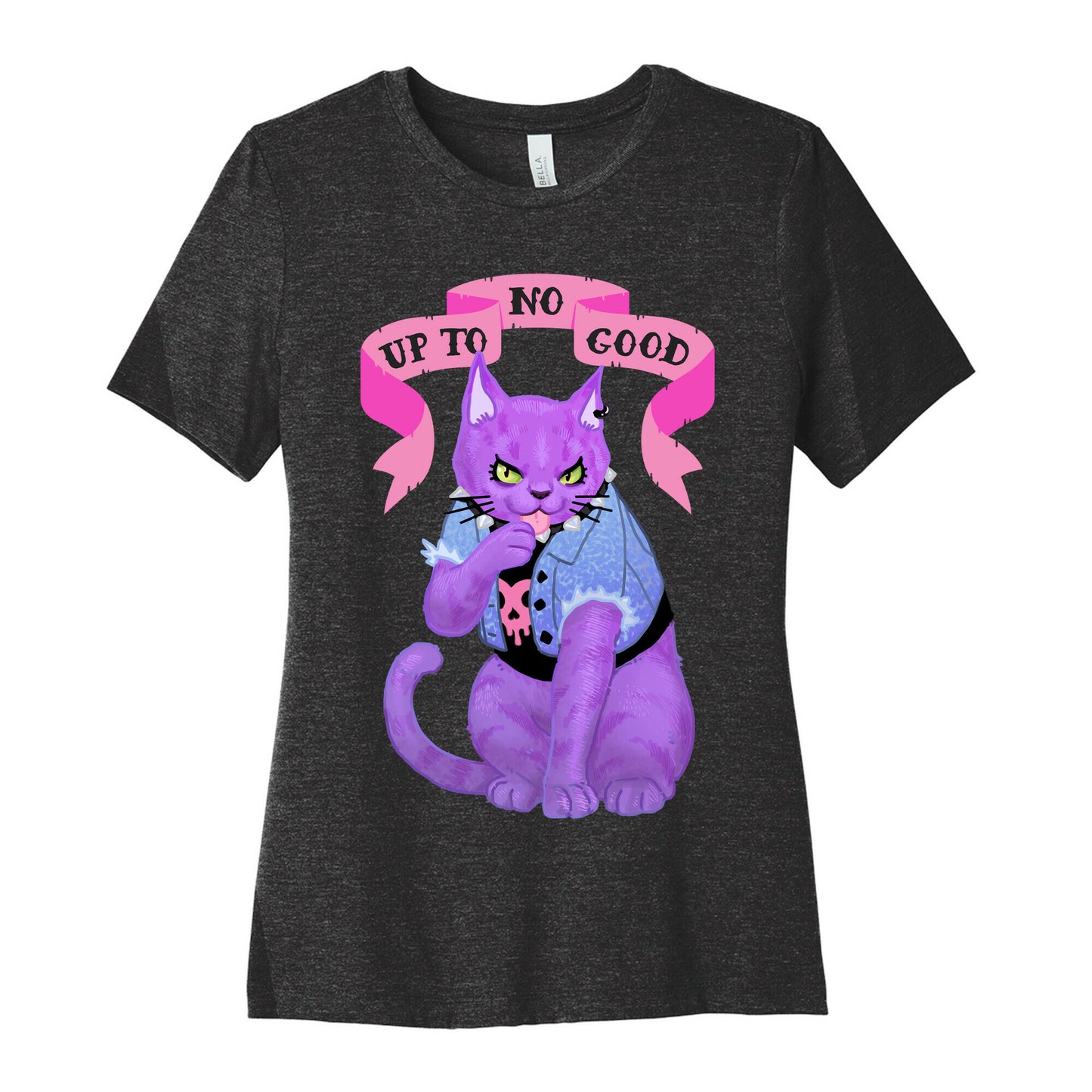 Up to No Good Pastel Goth Kitty Women's Cotton Tee